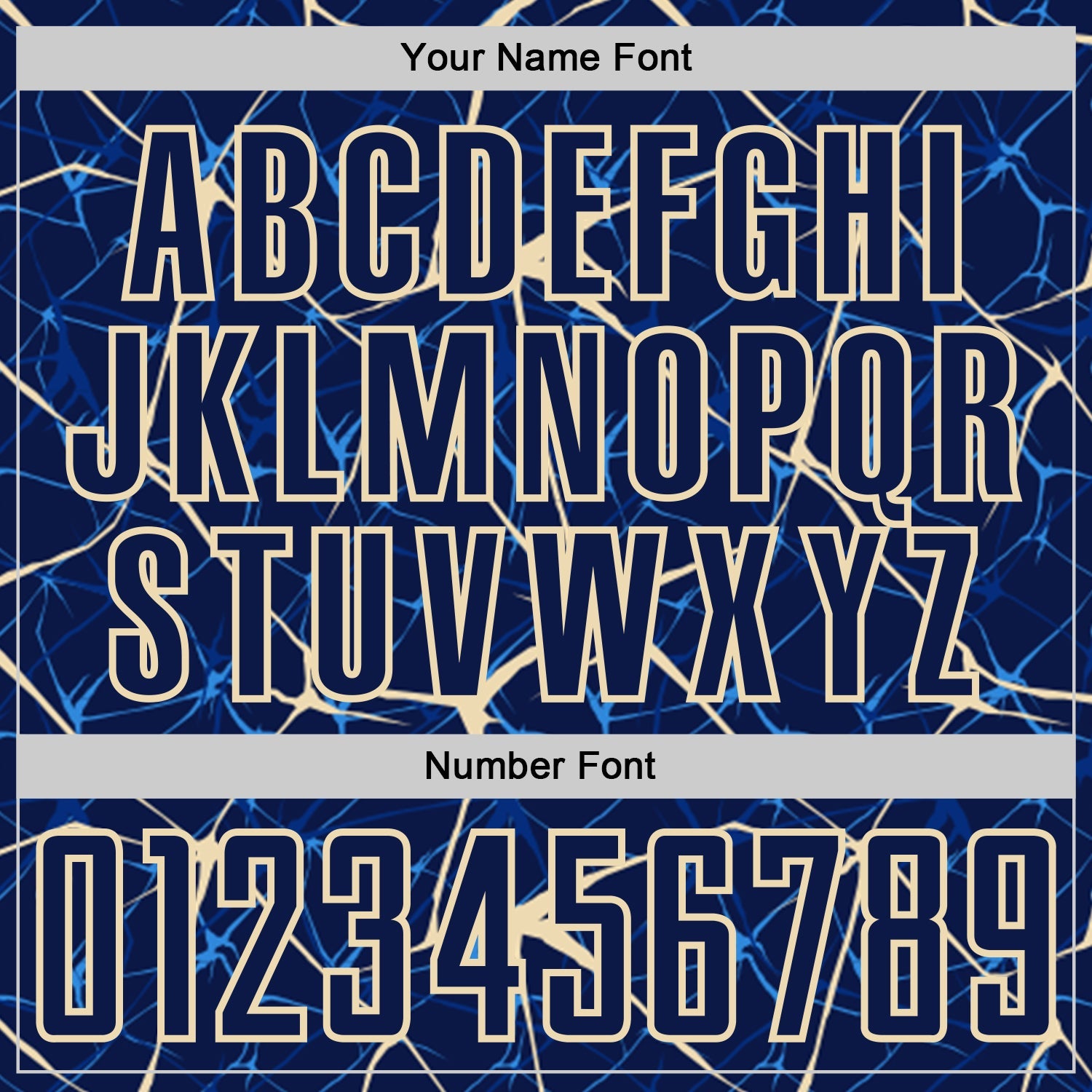 Custom Navy-Cream Abstract Network Crackle Sublimation Soccer Uniform Jersey view 6
