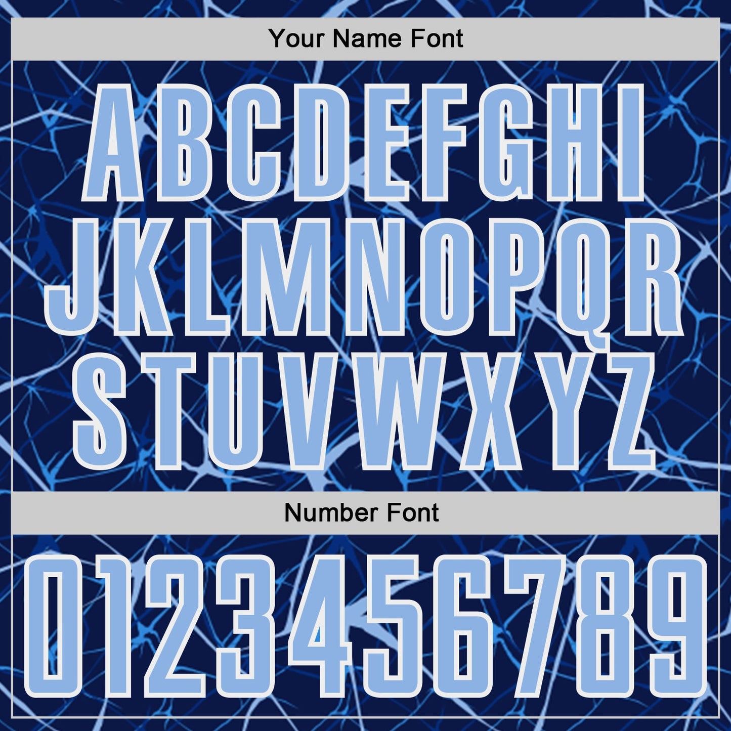 Custom Navy Light Blue-White Abstract Network Crackle Sublimation Soccer Uniform Jersey view 6
