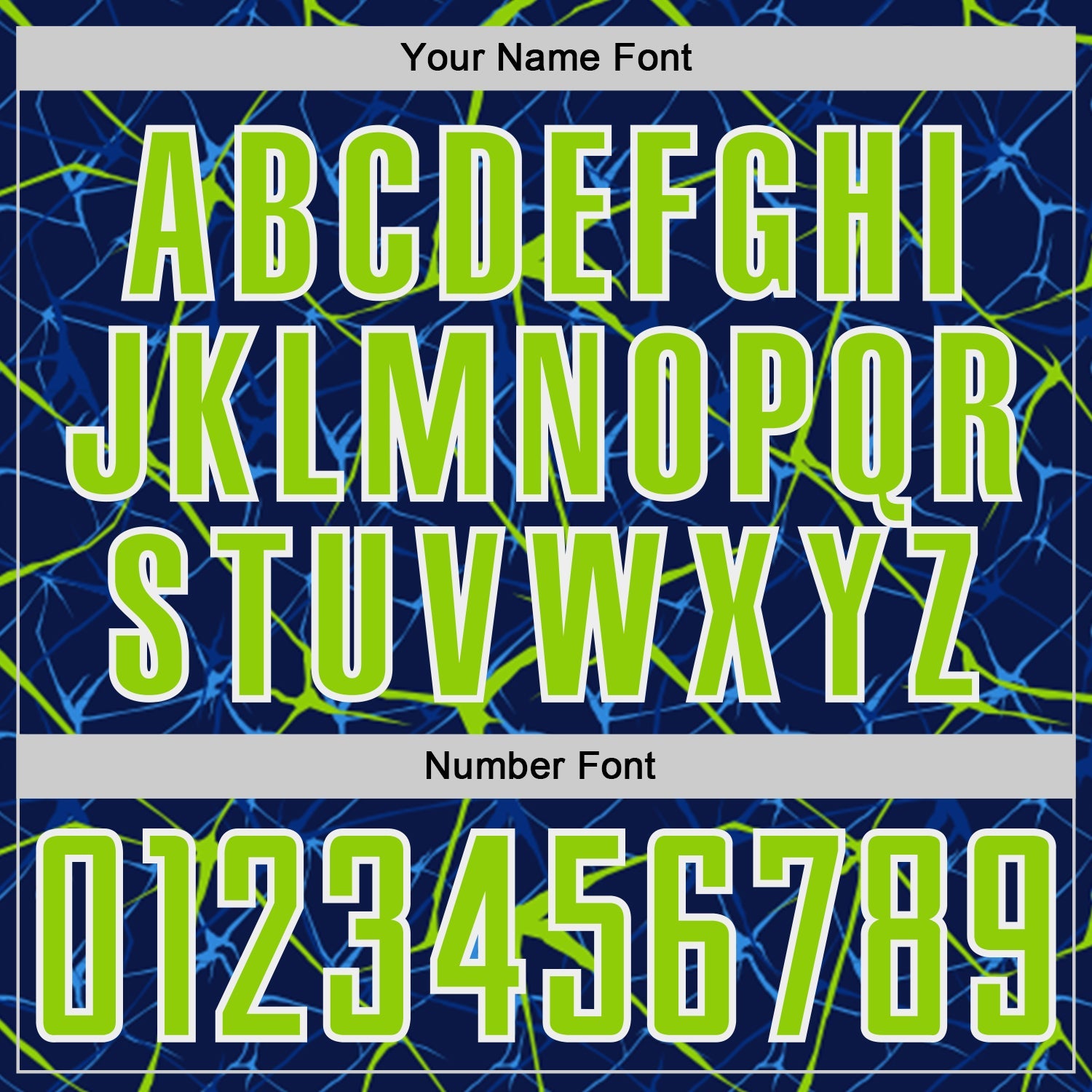 Custom Navy Neon Green-White Abstract Network Crackle Sublimation Soccer Uniform Jersey view 6