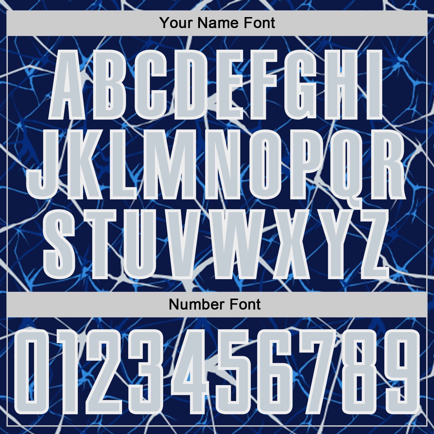 Custom Navy Silver-White Abstract Network Crackle Sublimation Soccer Uniform Jersey view 6