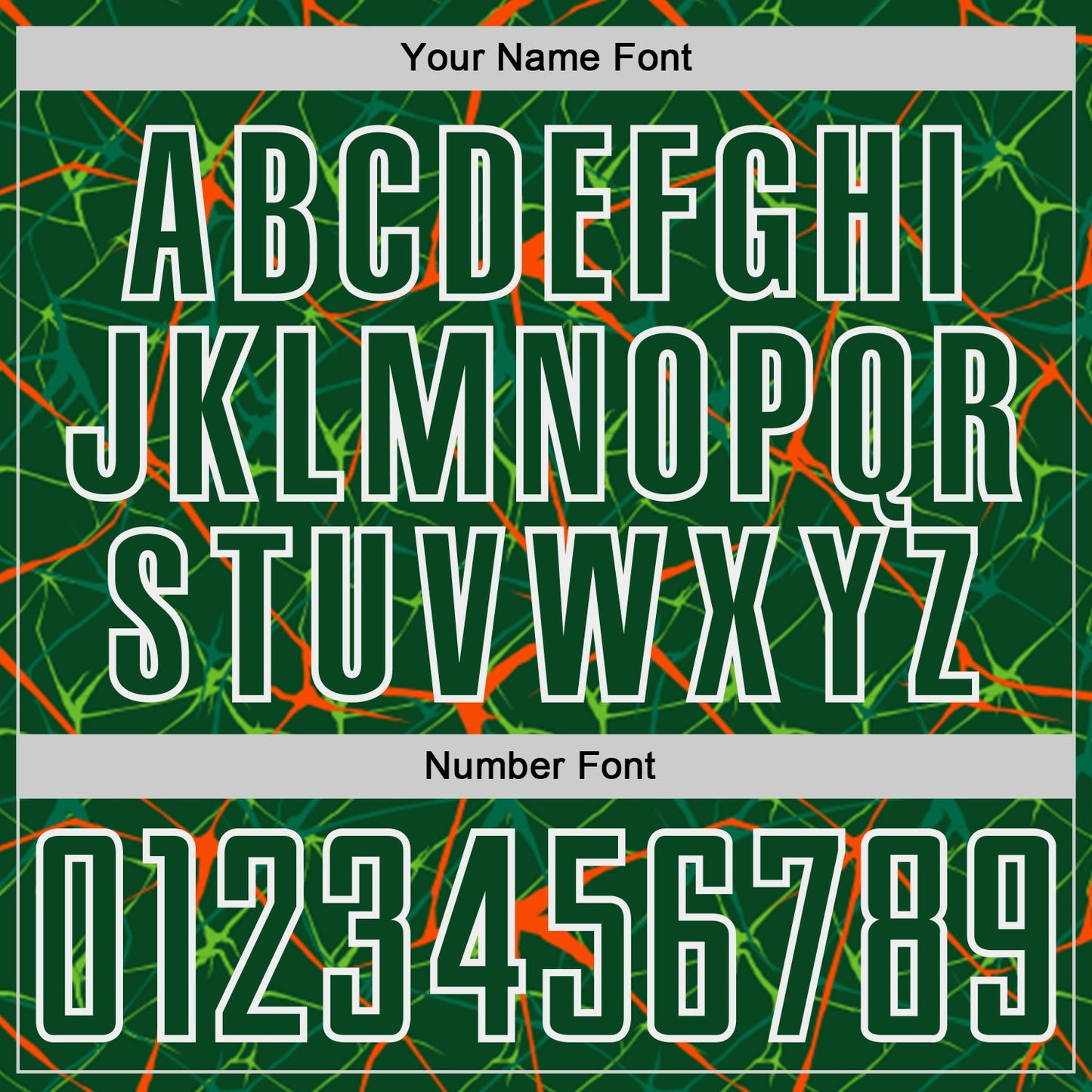 Custom Green Orange-White Abstract Network Crackle Sublimation Soccer Uniform Jersey view 6