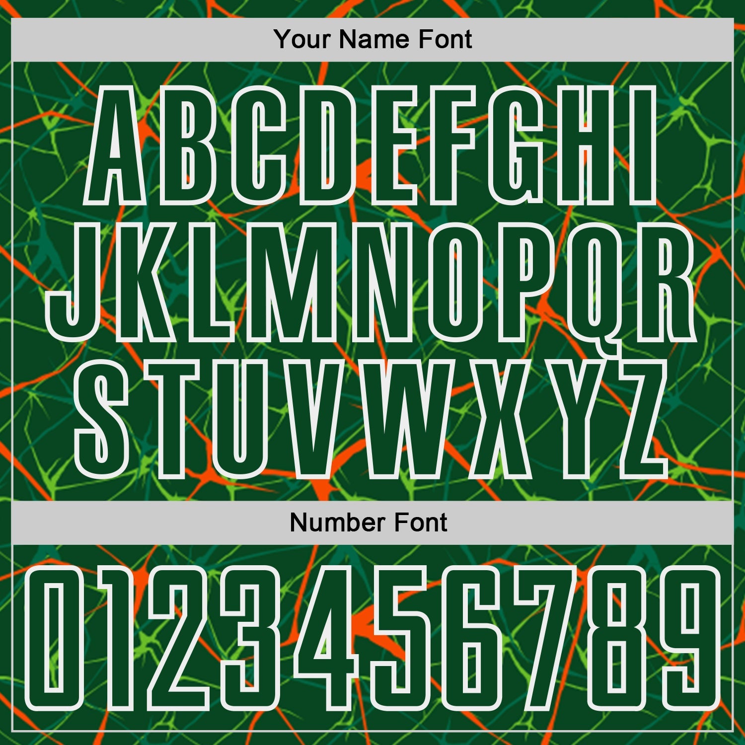 Custom Green Orange-White Abstract Network Crackle Sublimation Soccer Uniform Jersey view 6