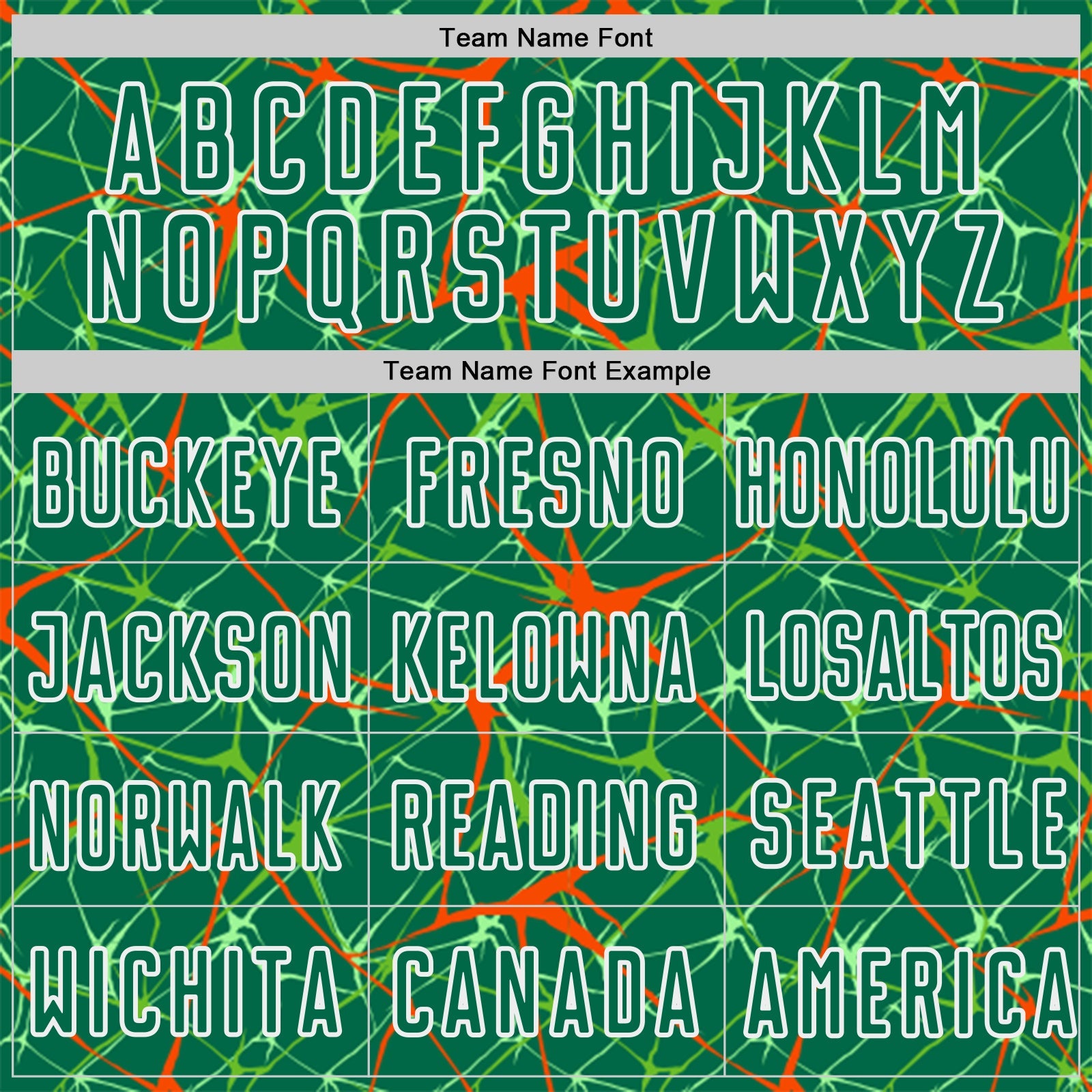 Custom Kelly Green Orange-White Abstract Network Crackle Sublimation Soccer Uniform Jersey view 5