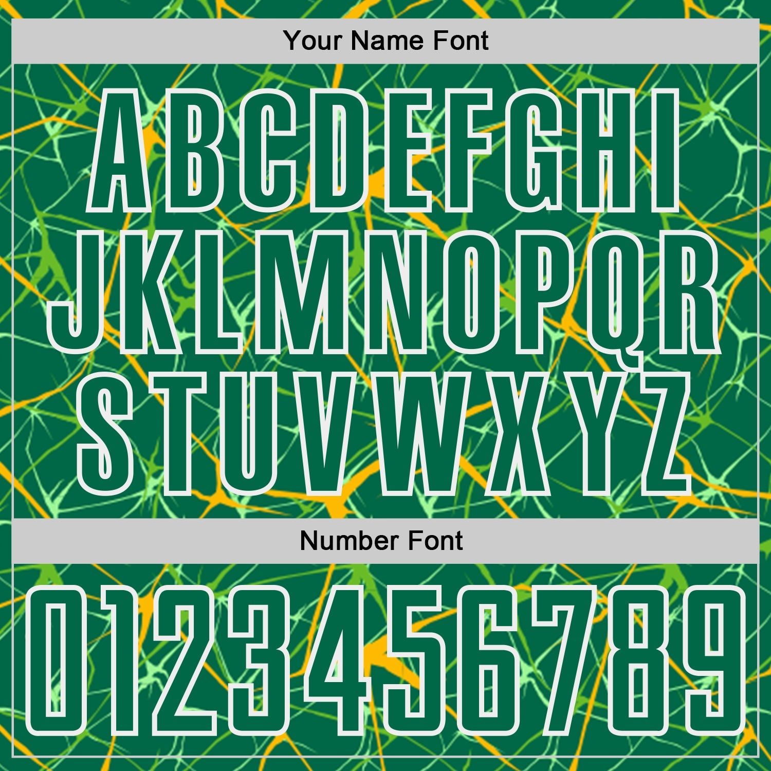 Custom Kelly Green Gold-White Abstract Network Crackle Sublimation Soccer Uniform Jersey view 6