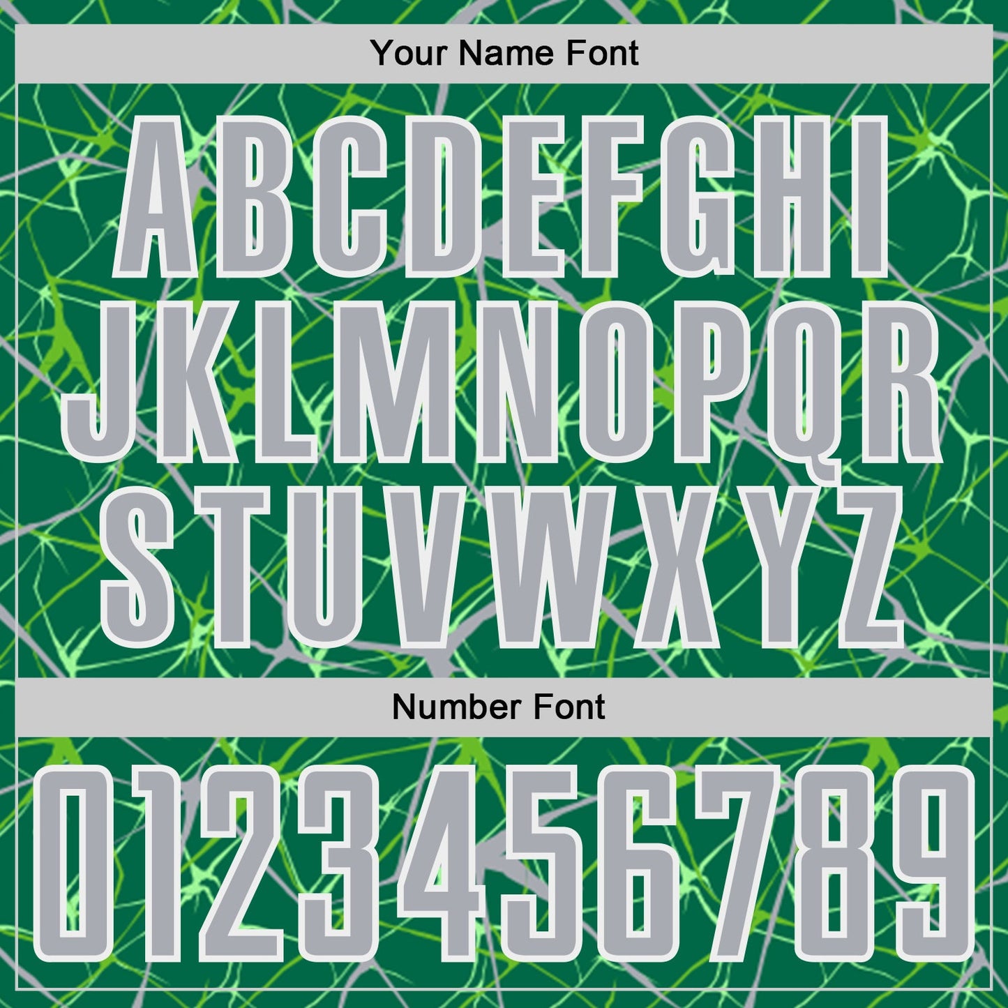 Custom Kelly Green Gray-White Abstract Network Crackle Sublimation Soccer Uniform Jersey view 6