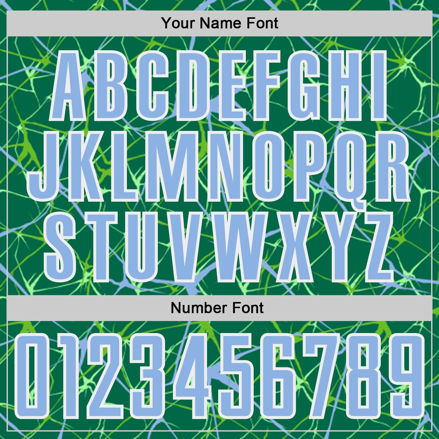 Custom Kelly Green Light Blue-White Abstract Network Crackle Sublimation Soccer Uniform Jersey view 6