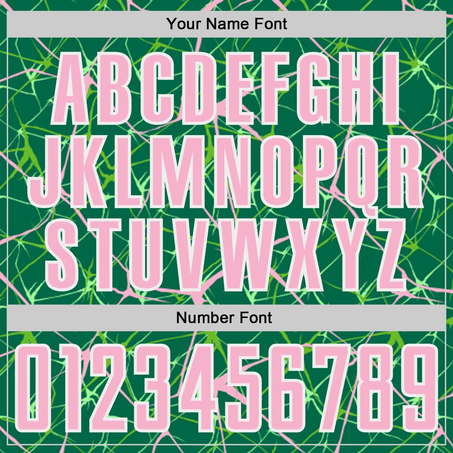 Custom Kelly Green Light Pink-White Abstract Network Crackle Sublimation Soccer Uniform Jersey view 6