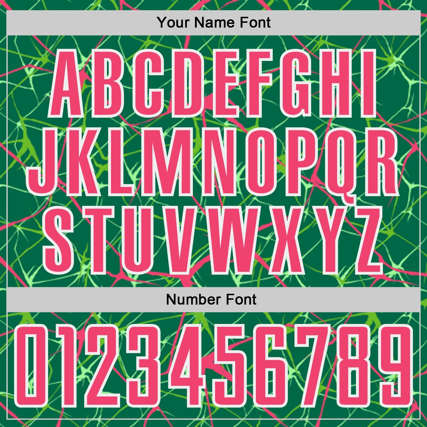 Custom Kelly Green Neon Pink-White Abstract Network Crackle Sublimation Soccer Uniform Jersey view 6