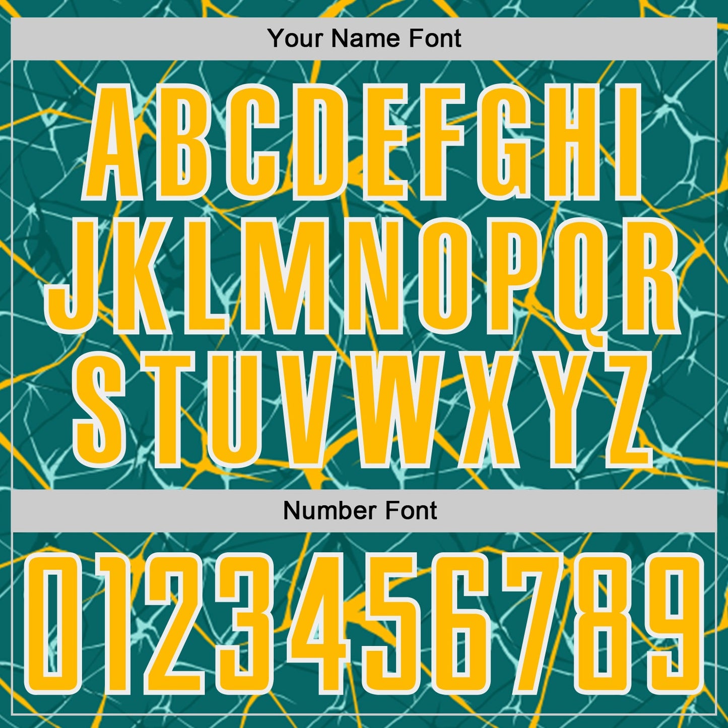 Custom Teal Gold-White Abstract Network Crackle Sublimation Soccer Uniform Jersey view 6