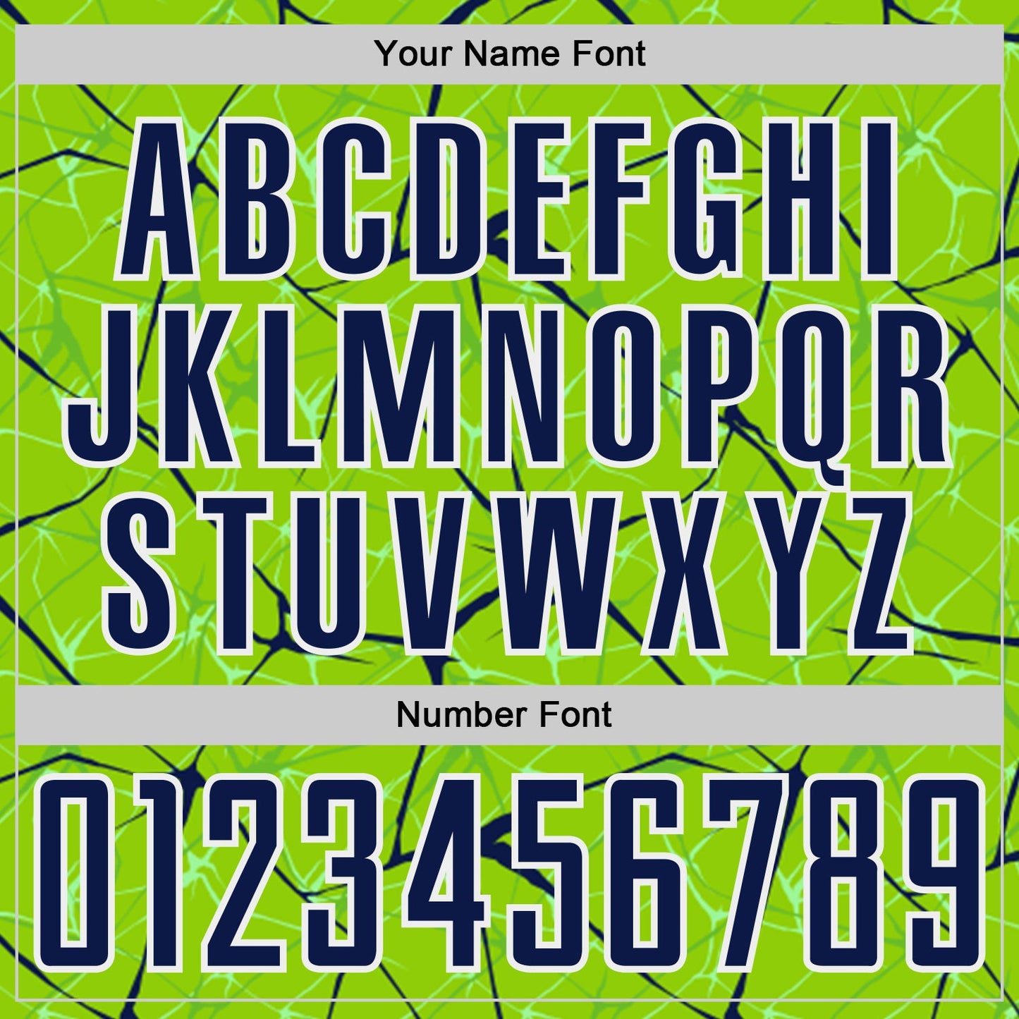Custom Neon Green Navy-White Abstract Network Crackle Sublimation Soccer Uniform Jersey view 6