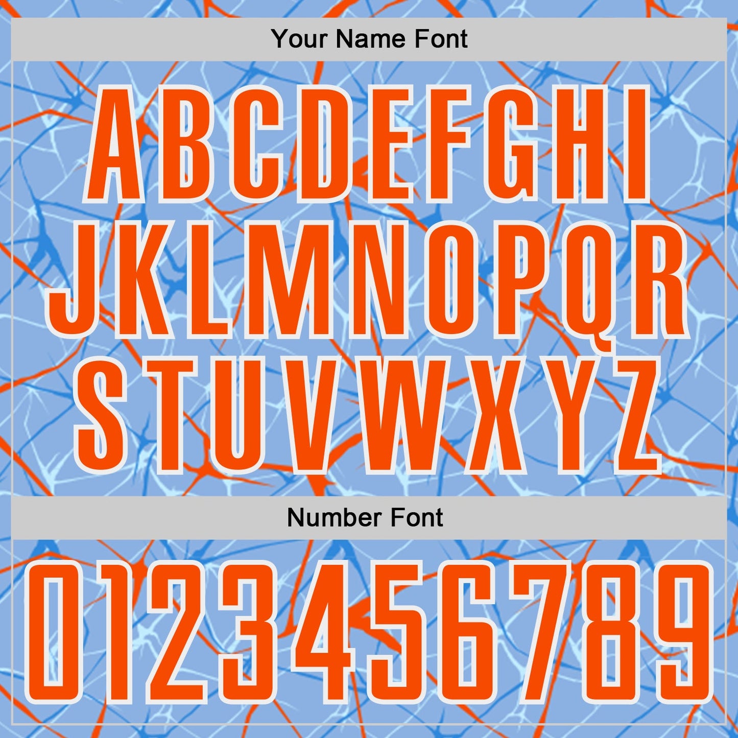 Custom Light Blue Orange-White Abstract Network Crackle Sublimation Soccer Uniform Jersey view 6