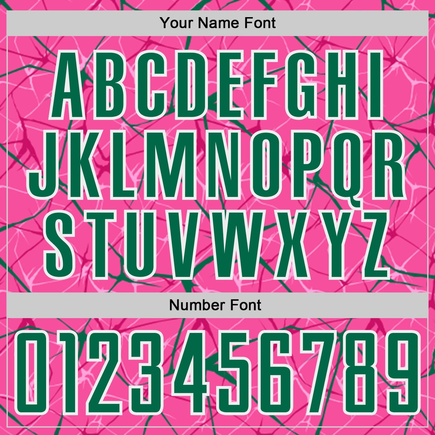 Custom Pink Kelly Green-White Abstract Network Crackle Sublimation Soccer Uniform Jersey view 6