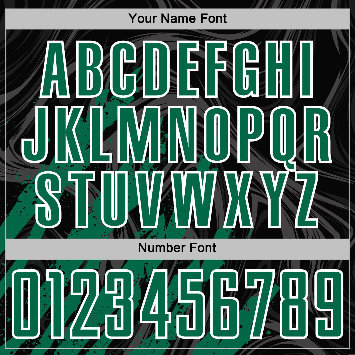 Custom Black Kelly Green-White Brush Stroke Splatter Liquid Swirl Sublimation Soccer Uniform Jersey view 6