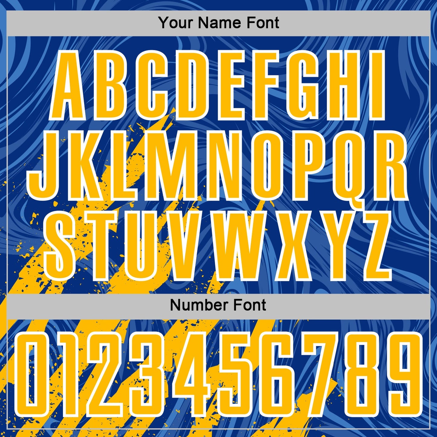Custom Royal Gold-White Brush Stroke Splatter Liquid Swirl Sublimation Soccer Uniform Jersey view 6