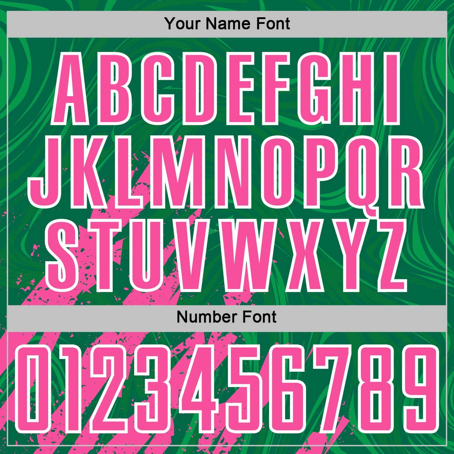 Custom Kelly Green Pink-White Brush Stroke Splatter Liquid Swirl Sublimation Soccer Uniform Jersey view 6
