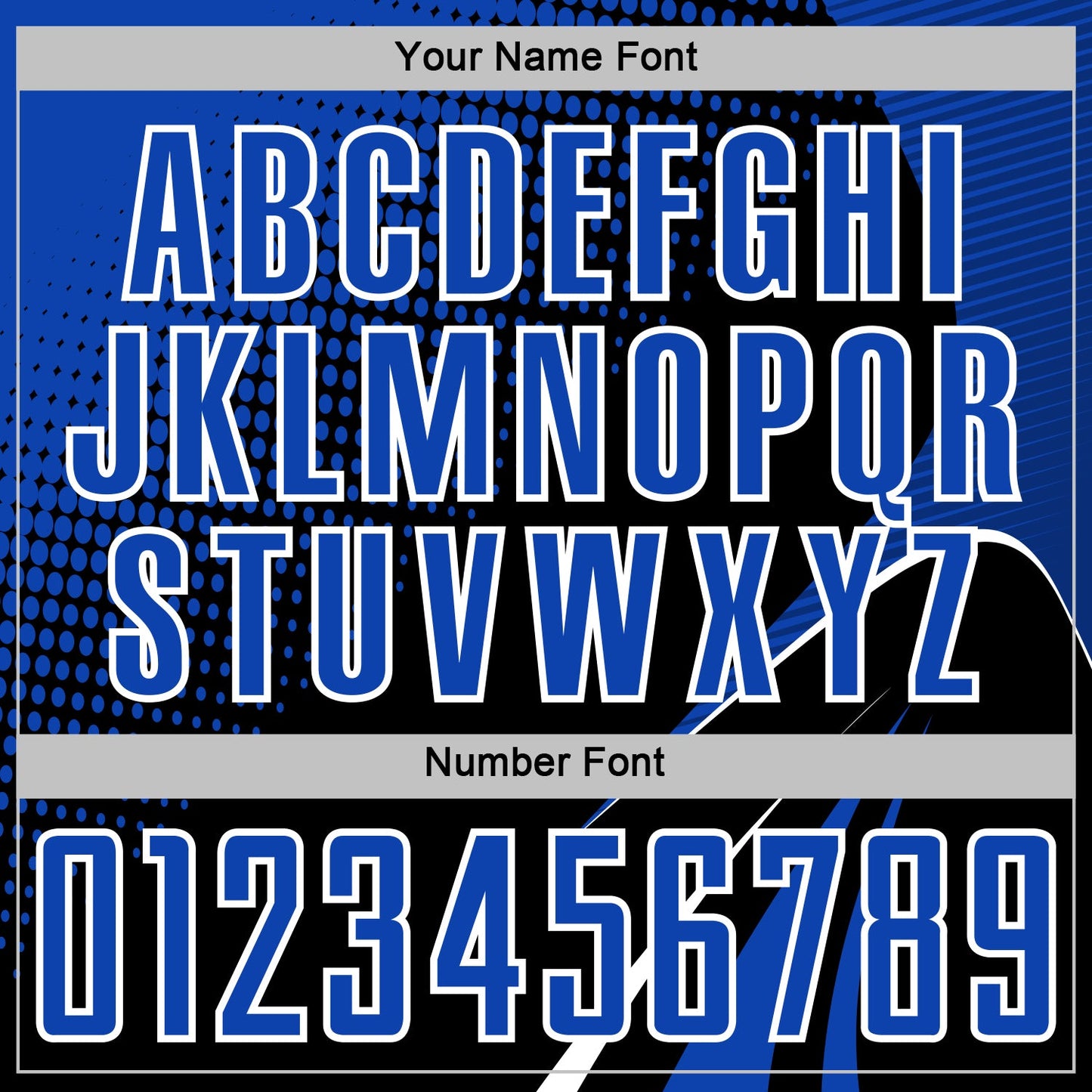 Custom Black Thunder Blue-White Halftone Dot Dynamic Curve Stripe Sublimation Soccer Uniform Jersey view 6