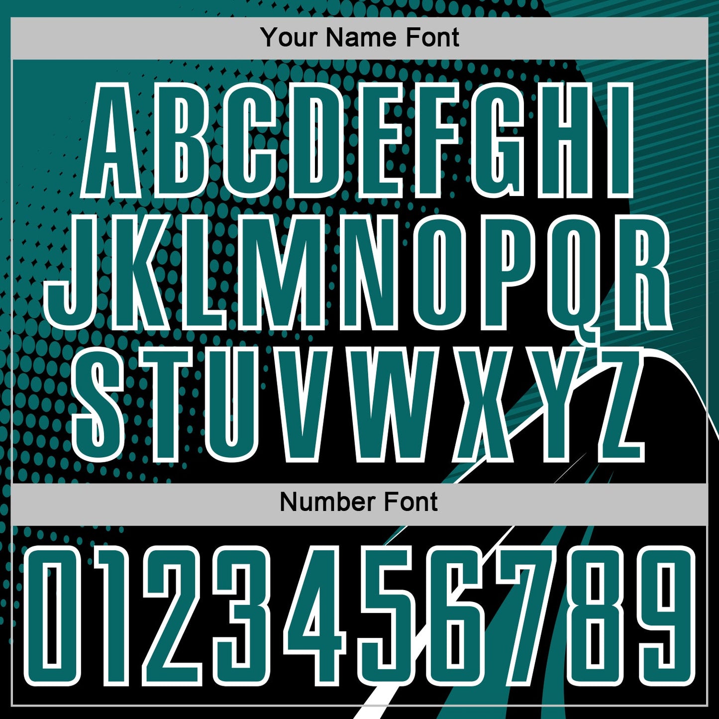Custom Black Teal-White Halftone Dot Dynamic Curve Stripe Sublimation Soccer Uniform Jersey view 6