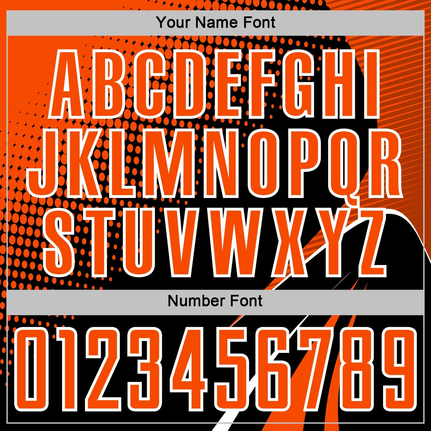 Custom Black Orange-White Halftone Dot Dynamic Curve Stripe Sublimation Soccer Uniform Jersey view 6