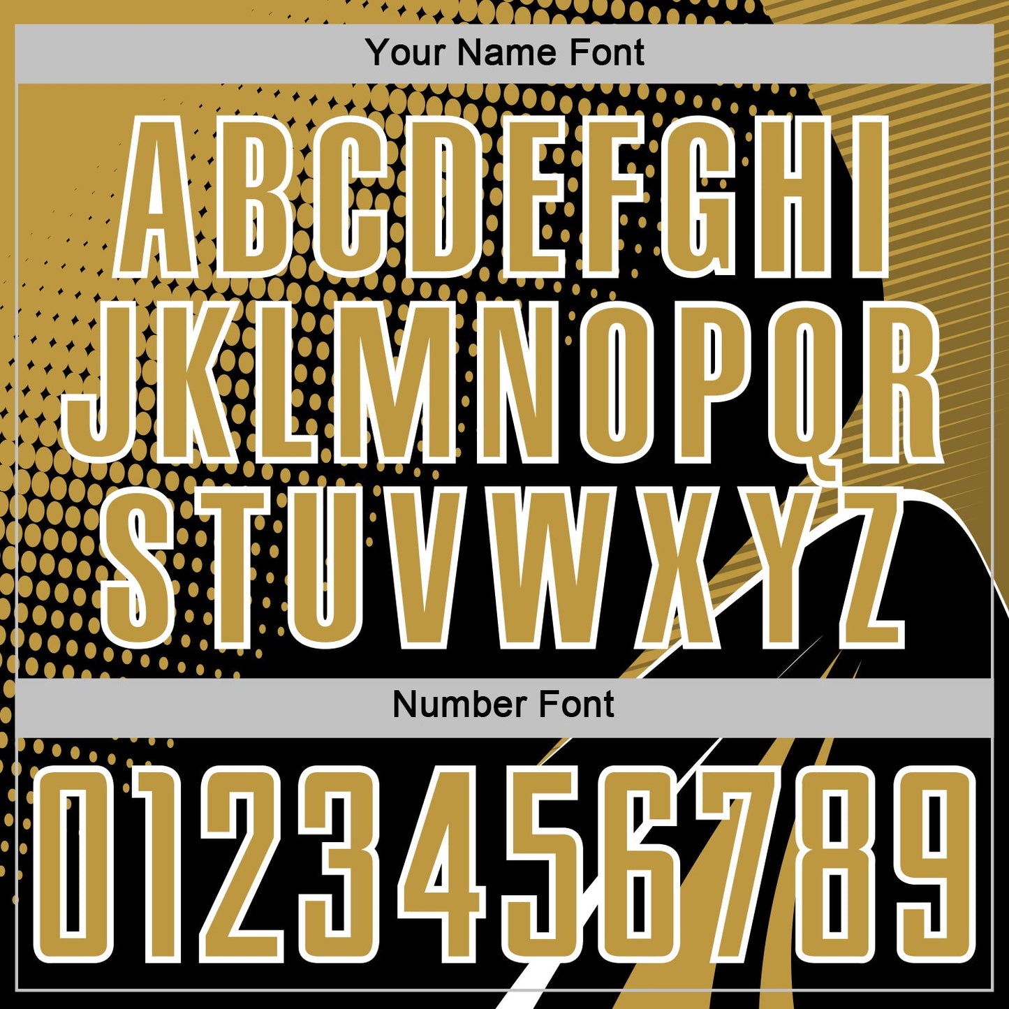 Custom Black Old Gold-White Halftone Dot Dynamic Curve Stripe Sublimation Soccer Uniform Jersey view 6
