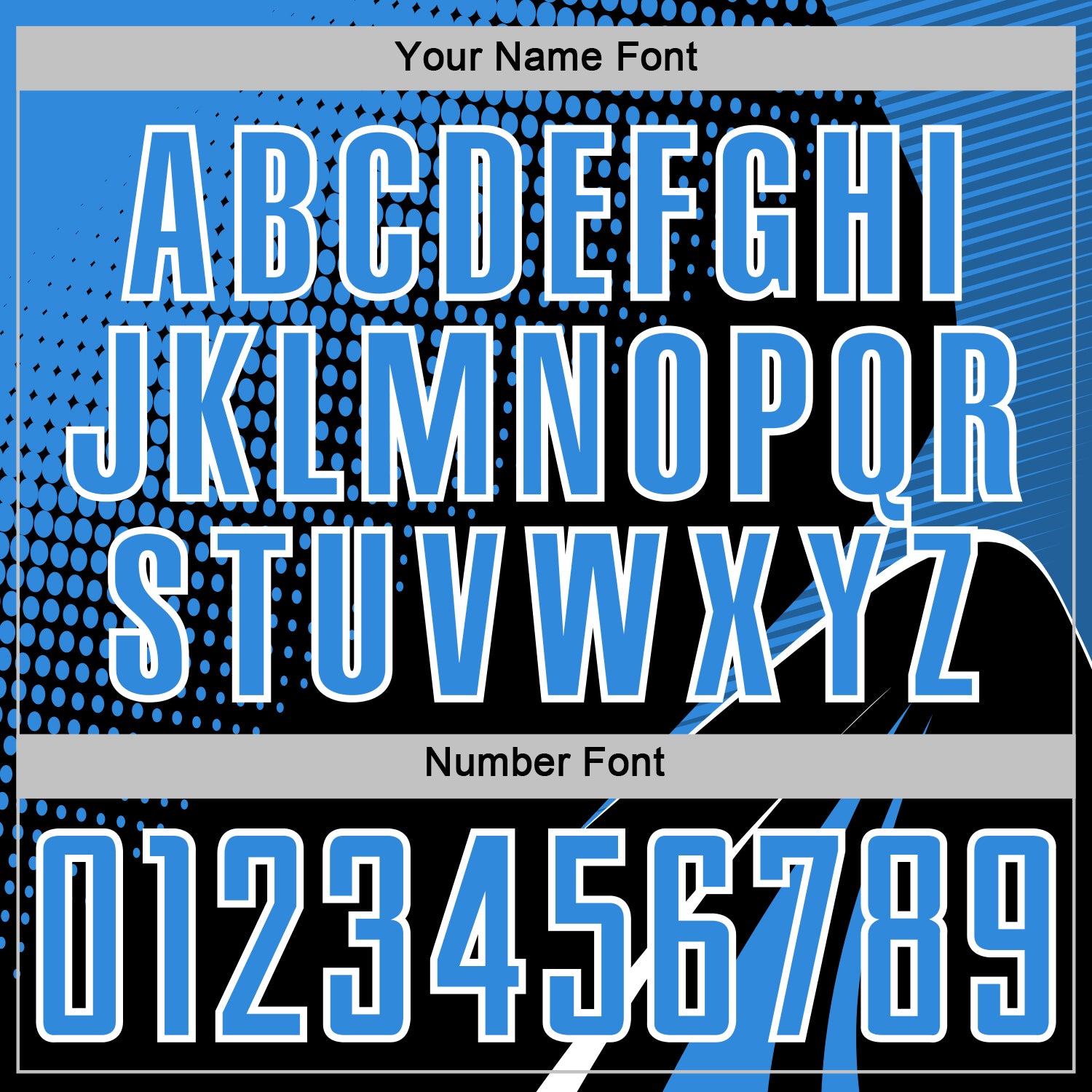 Custom Black Powder Blue-White Halftone Dot Dynamic Curve Stripe Sublimation Soccer Uniform Jersey view 6