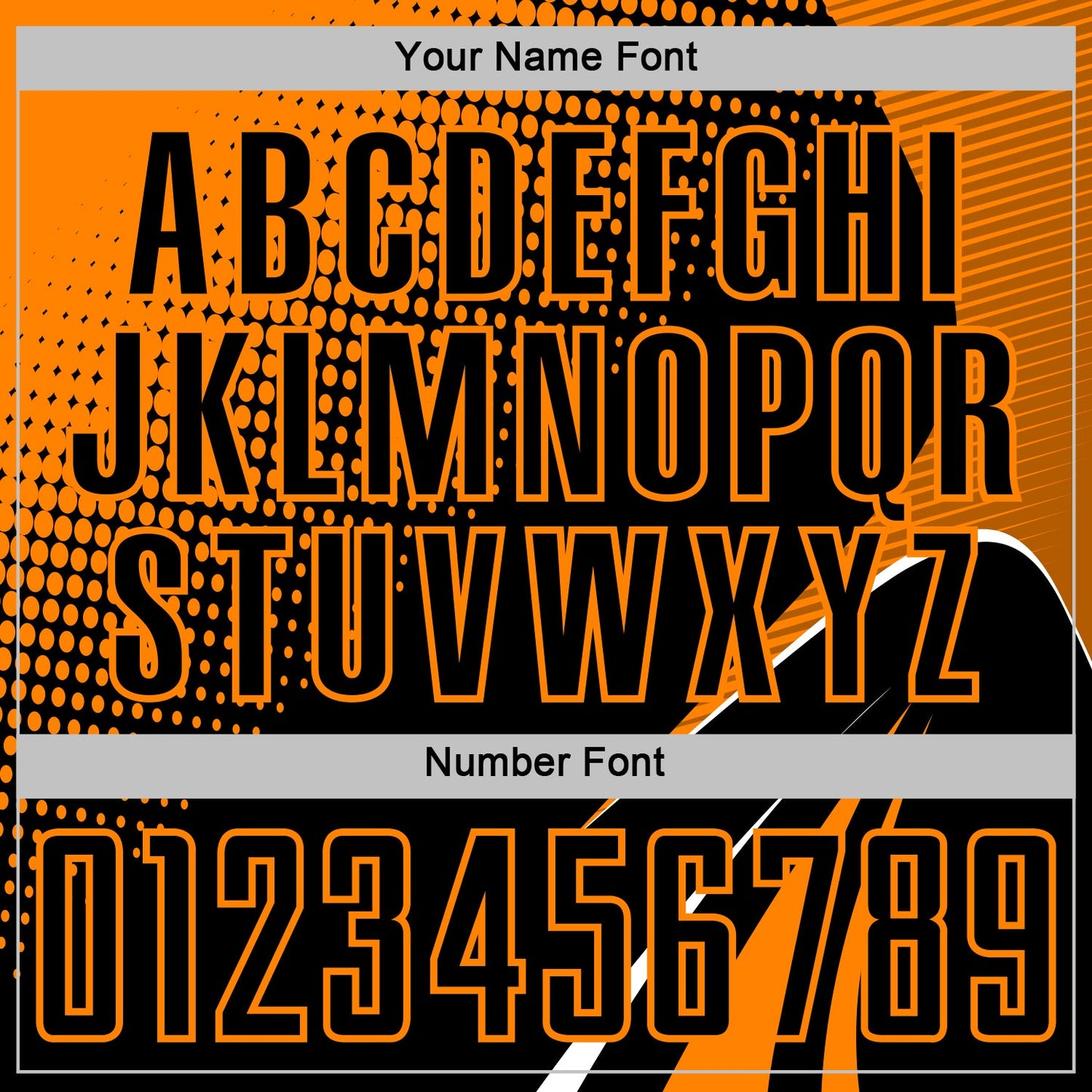 Custom Black Bay Orange-White Halftone Dot Dynamic Curve Stripe Sublimation Soccer Uniform Jersey view 6