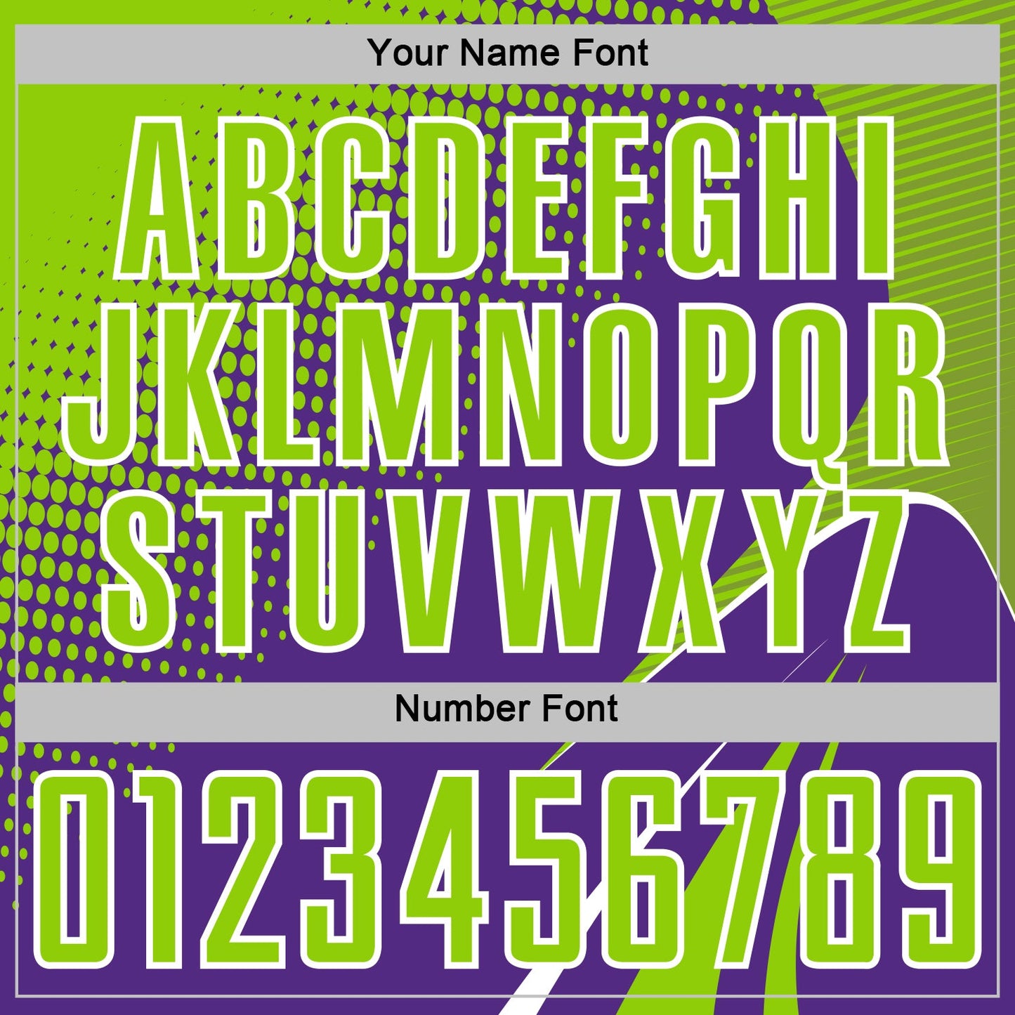 Custom Purple Neon Green-White Halftone Dot Dynamic Curve Stripe Sublimation Soccer Uniform Jersey view 6