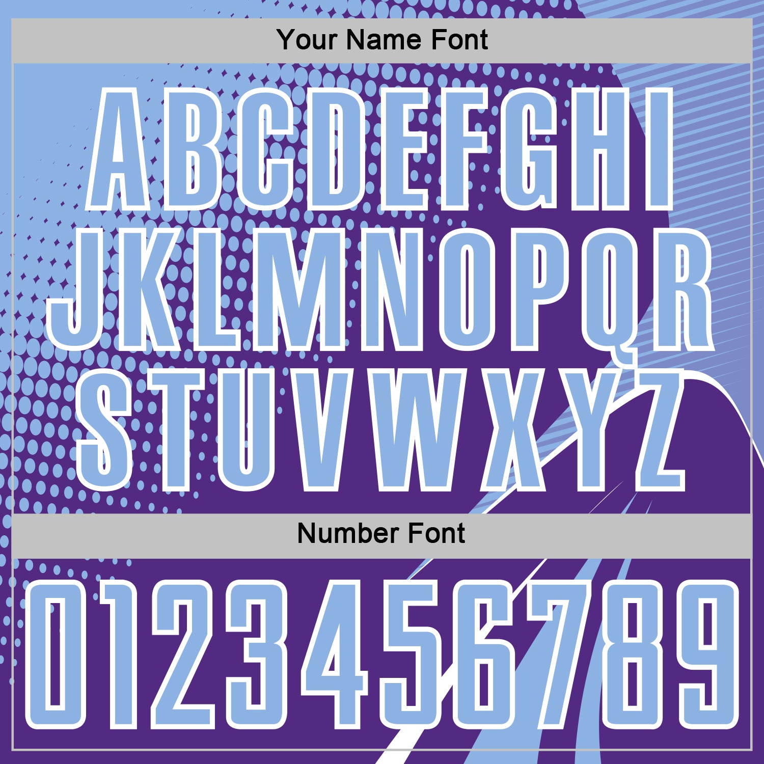 Custom Purple Light Blue-White Halftone Dot Dynamic Curve Stripe Sublimation Soccer Uniform Jersey view 6