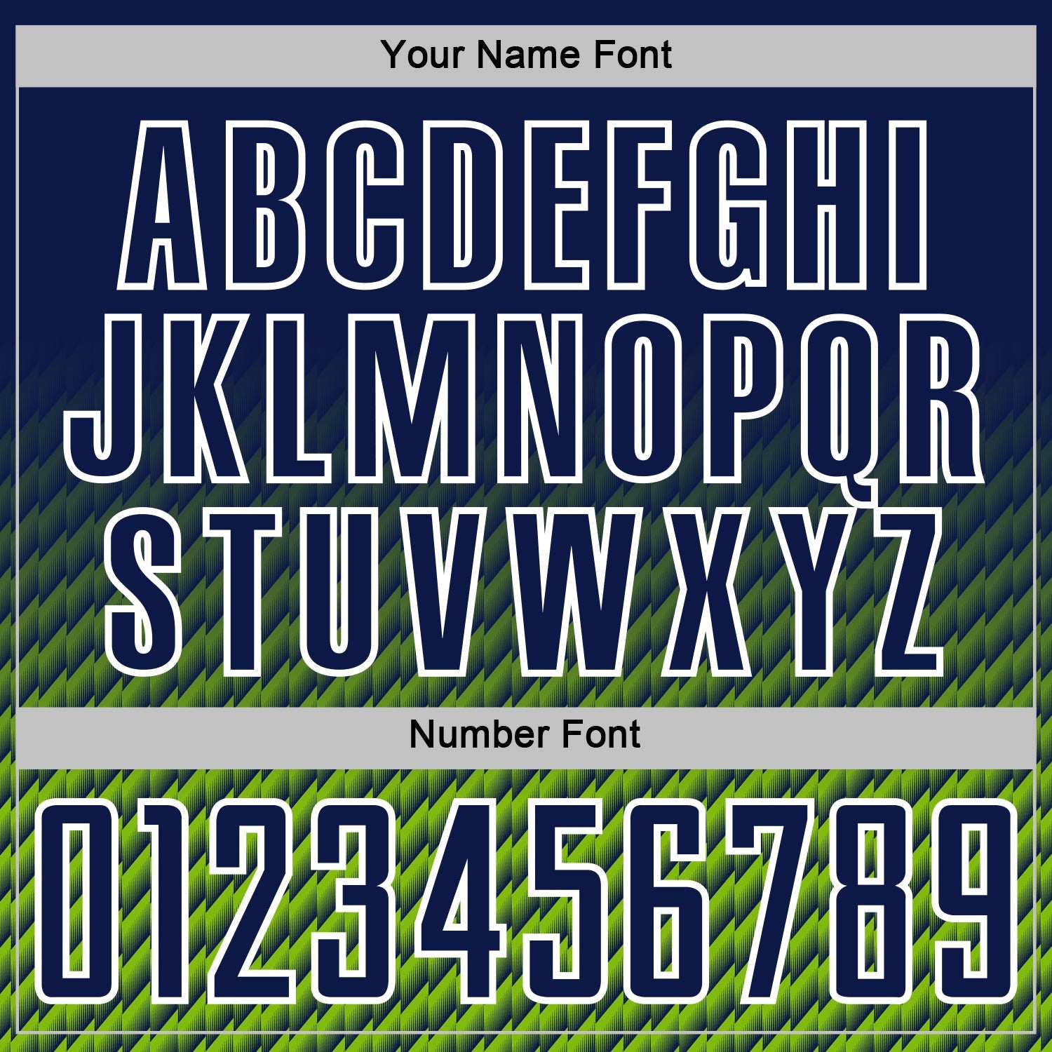 Custom Navy Neon Green-White Geometric Wave Gradient Sublimation Soccer Uniform Jersey view 6