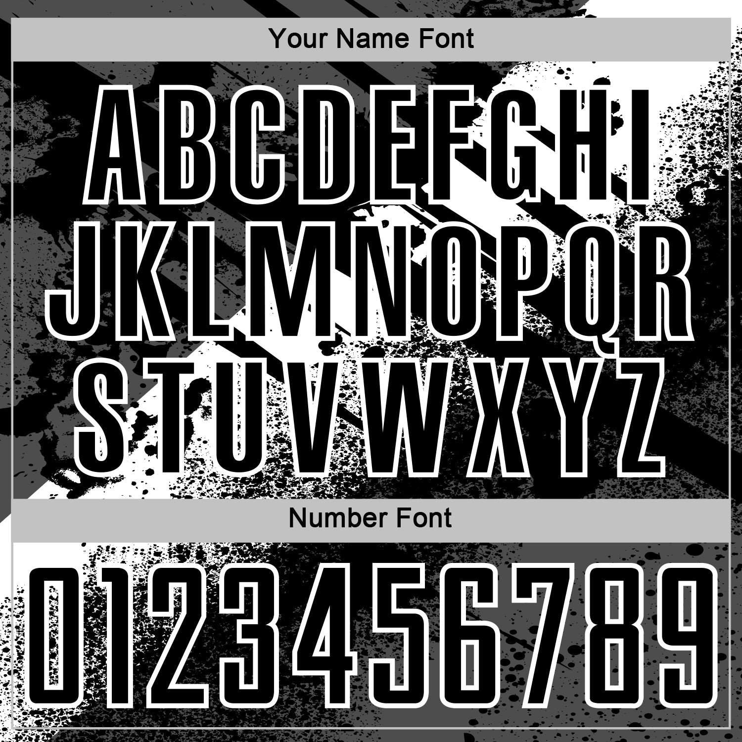 Custom Black-White Grunge Splatter Brush Stroke Sublimation Soccer Uniform Jersey view 6