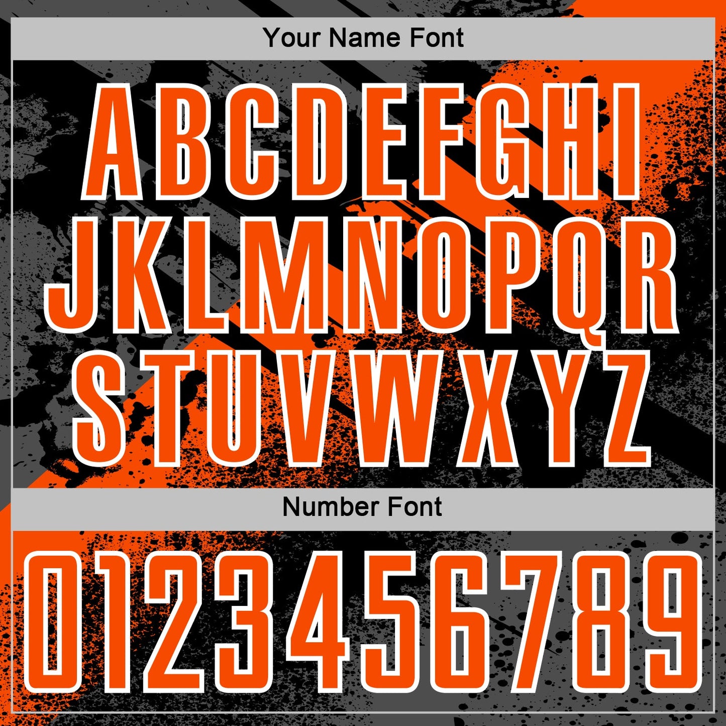 Custom Black Orange-White Grunge Splatter Brush Stroke Sublimation Soccer Uniform Jersey view 6