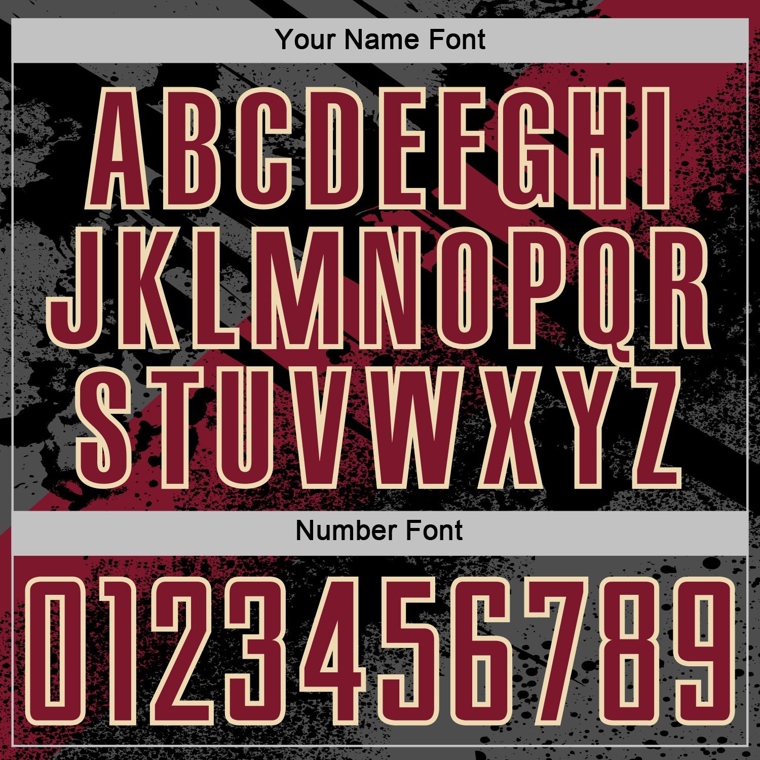 Custom Black Crimson-Cream Grunge Splatter Brush Stroke Sublimation Soccer Uniform Jersey view 6
