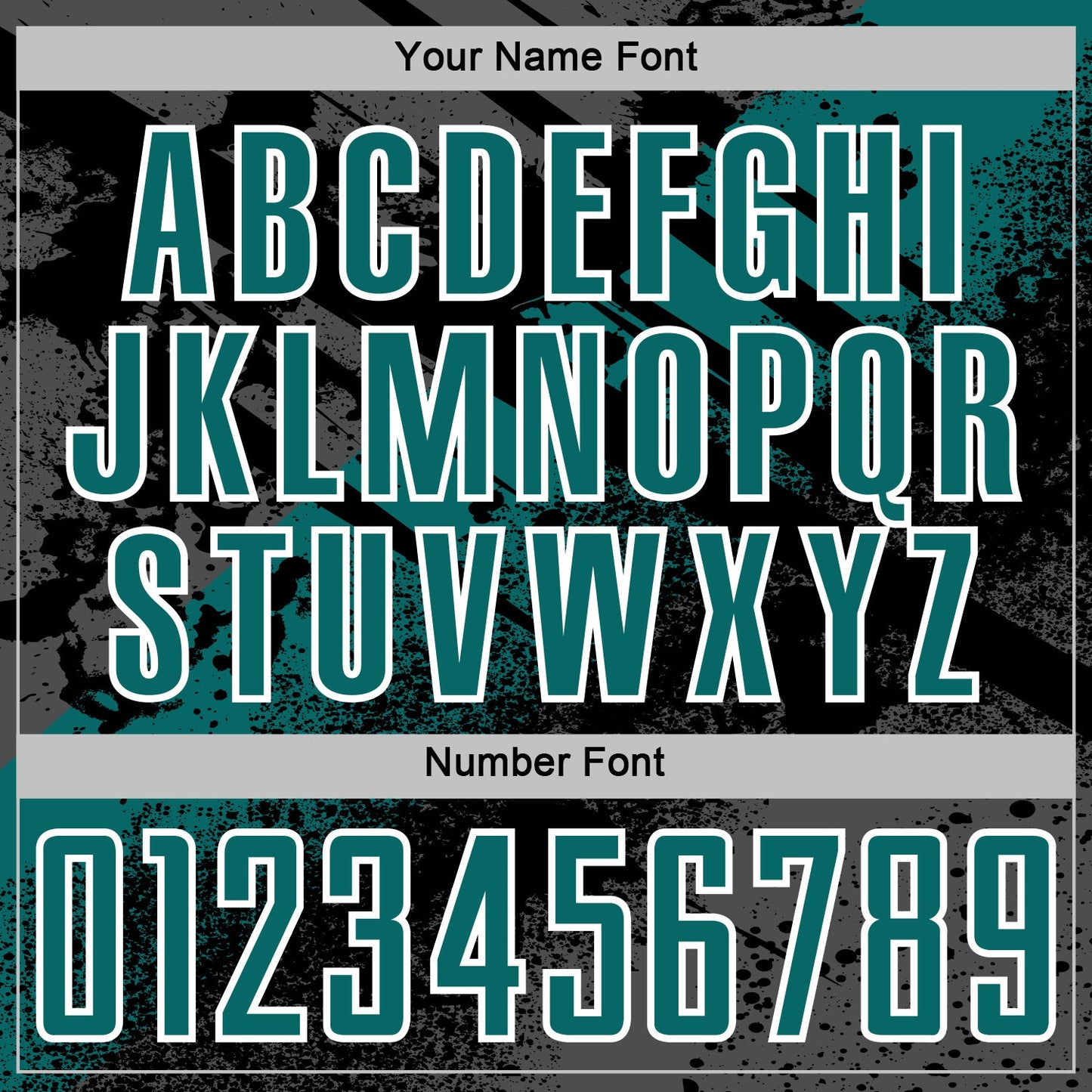 Custom Black Teal-White Grunge Splatter Brush Stroke Sublimation Soccer Uniform Jersey view 6