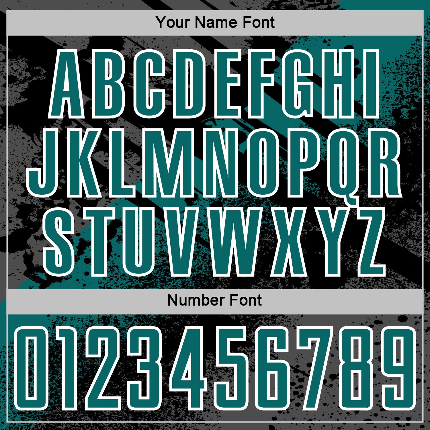 Custom Black Teal-White Grunge Splatter Brush Stroke Sublimation Soccer Uniform Jersey view 6