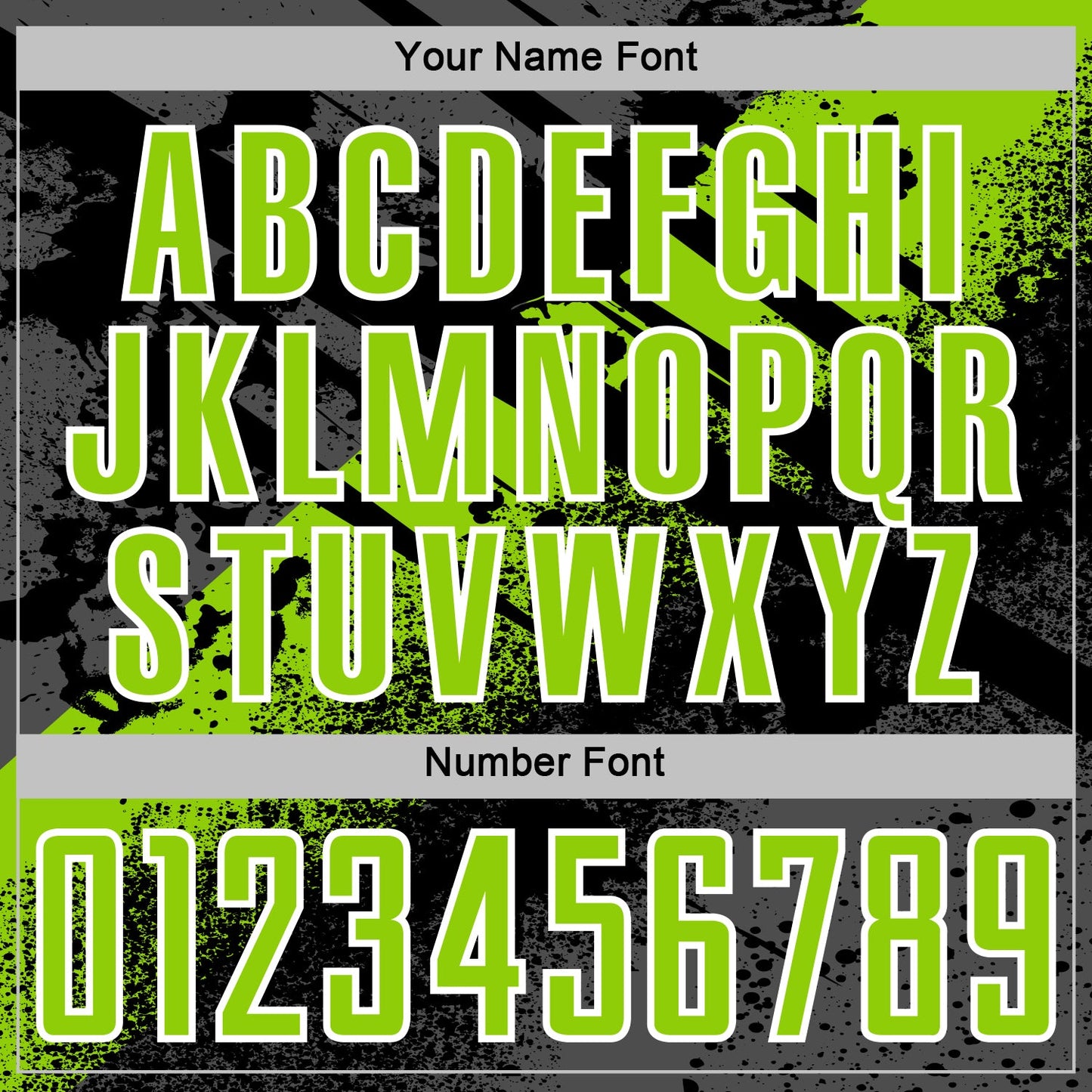Custom Black Neon Green-White Grunge Splatter Brush Stroke Sublimation Soccer Uniform Jersey view 6