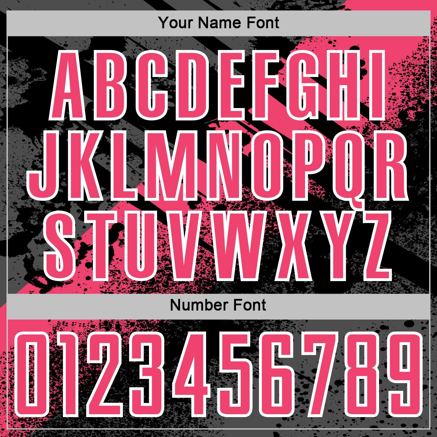 Custom Black Neon Pink-White Grunge Splatter Brush Stroke Sublimation Soccer Uniform Jersey view 6