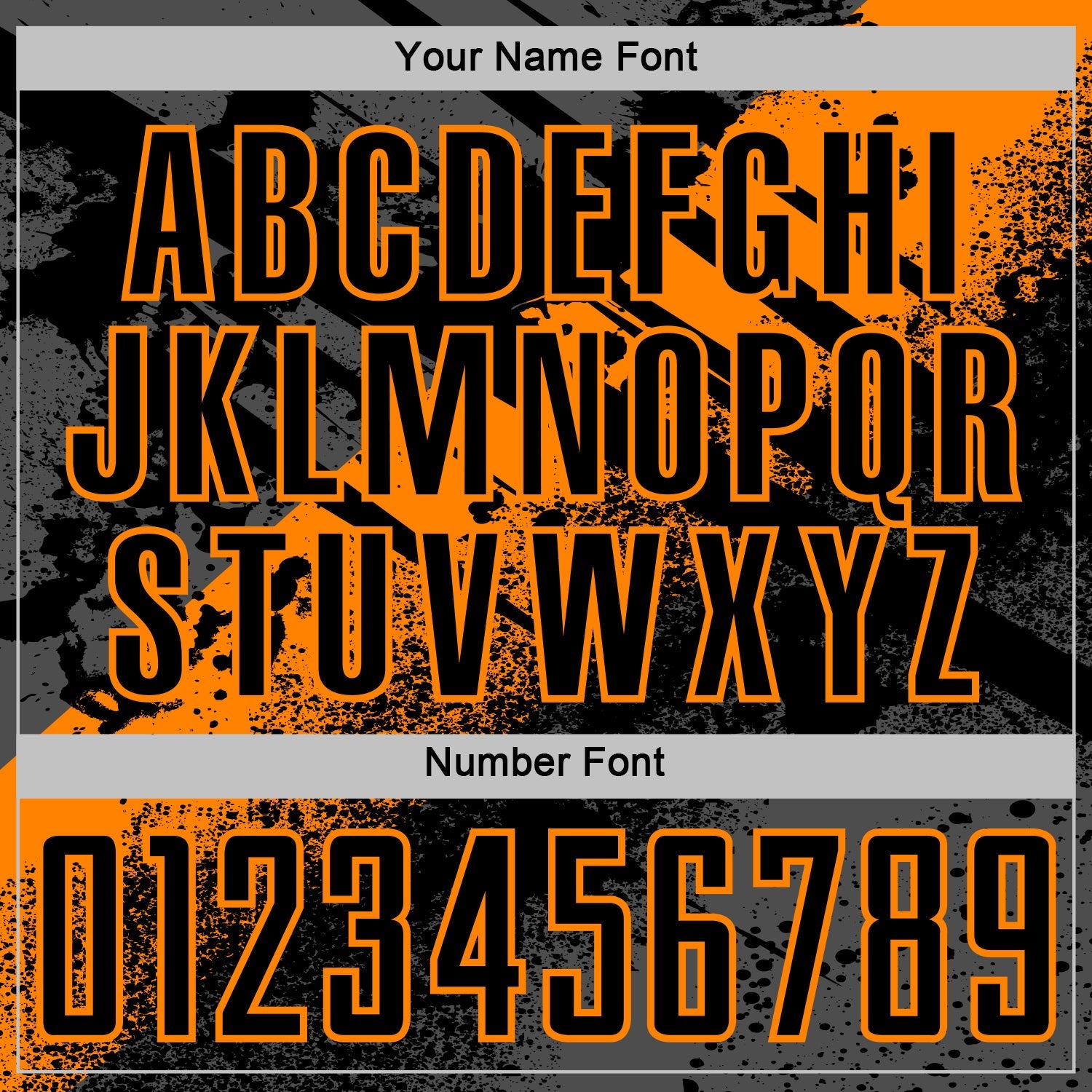 Custom Black-Bay Orange Grunge Splatter Brush Stroke Sublimation Soccer Uniform Jersey view 6