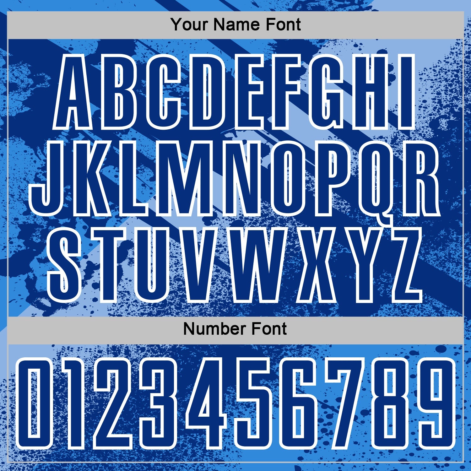 Custom Royal Light Blue-White Grunge Splatter Brush Stroke Sublimation Soccer Uniform Jersey view 6