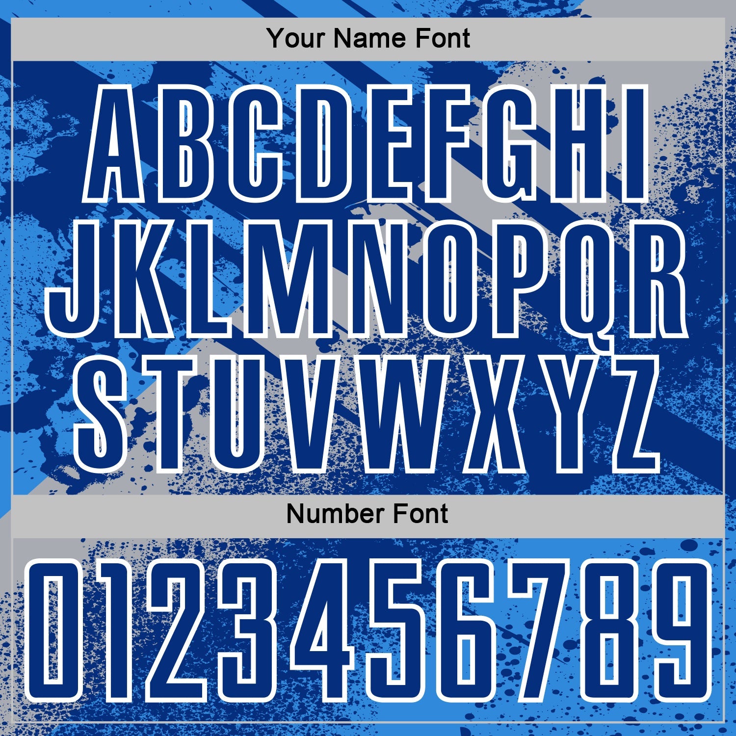 Custom Royal Gray-White Grunge Splatter Brush Stroke Sublimation Soccer Uniform Jersey view 6