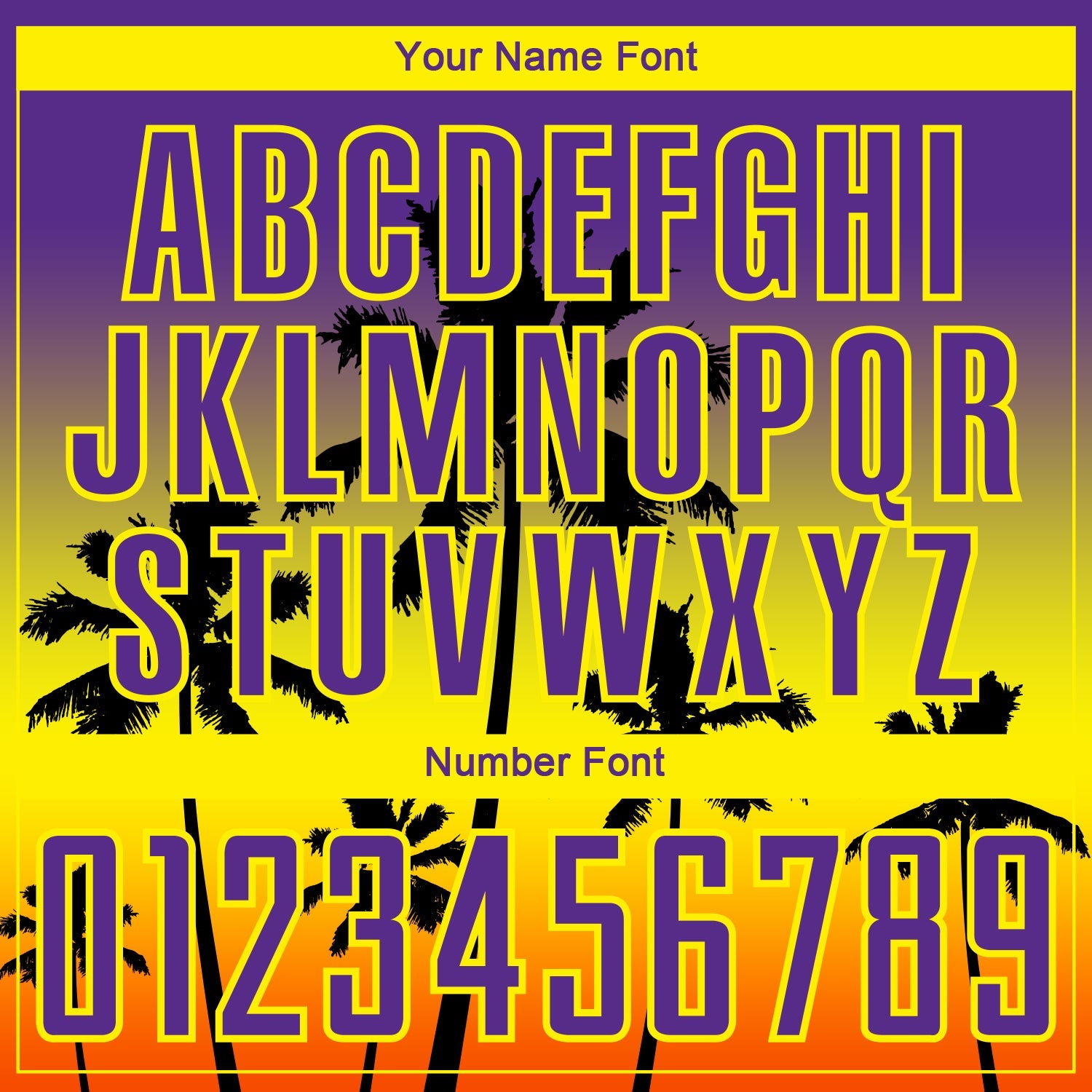 Custom Purple Light Yellow-Orange Tropical Hawaii Palm Trees Gradient Sublimation Soccer Uniform Jersey view 6