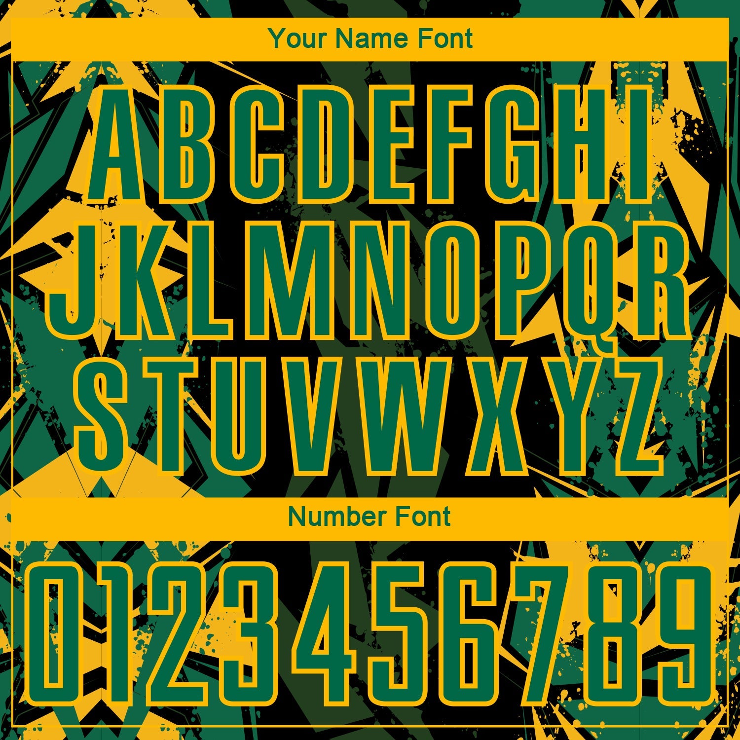 Custom Black Kelly Green-Gold Geometric Shard Grunge Splash Sublimation Soccer Uniform Jersey view 6