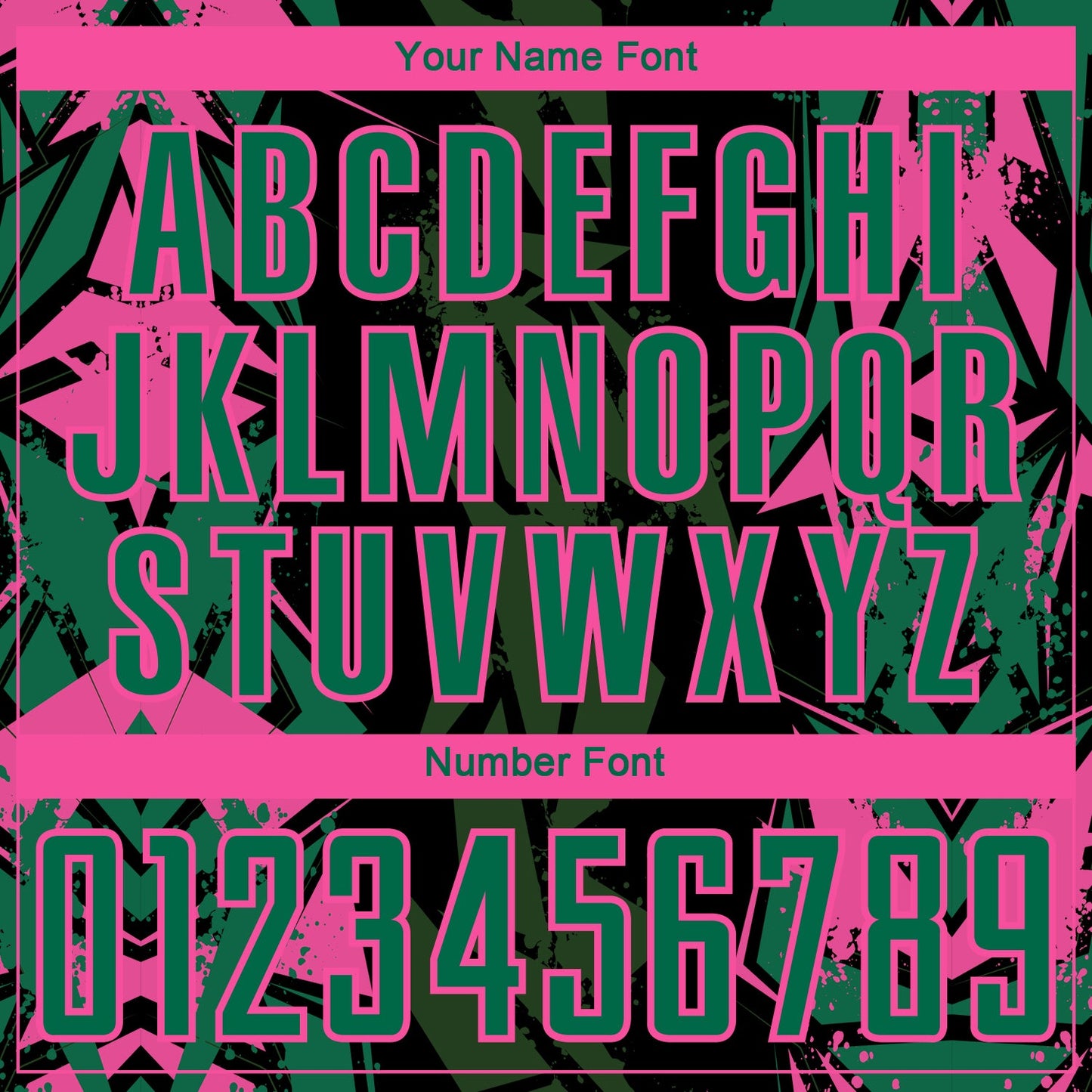 Custom Black Kelly Green-Pink Geometric Shard Grunge Splash Sublimation Soccer Uniform Jersey view 6