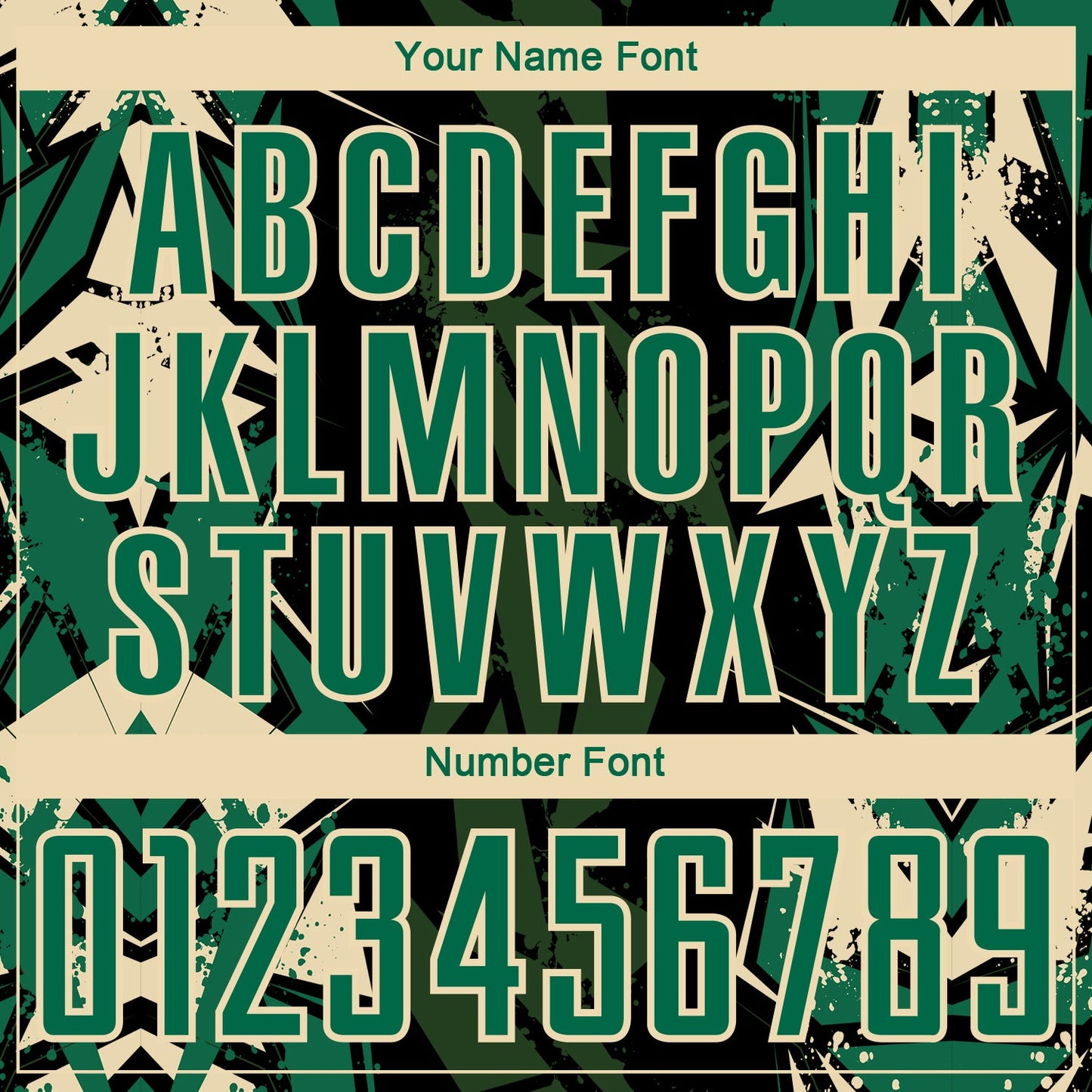 Custom Black Kelly Green-Cream Geometric Shard Grunge Splash Sublimation Soccer Uniform Jersey view 6