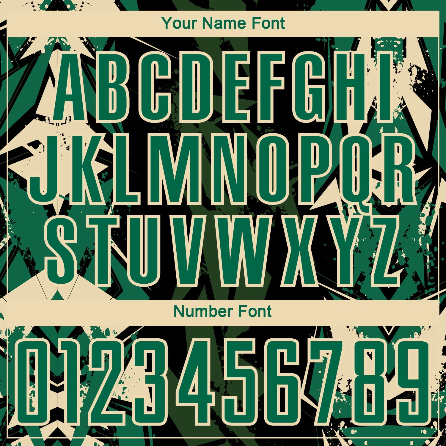 Custom Black Kelly Green-Cream Geometric Shard Grunge Splash Sublimation Soccer Uniform Jersey view 6