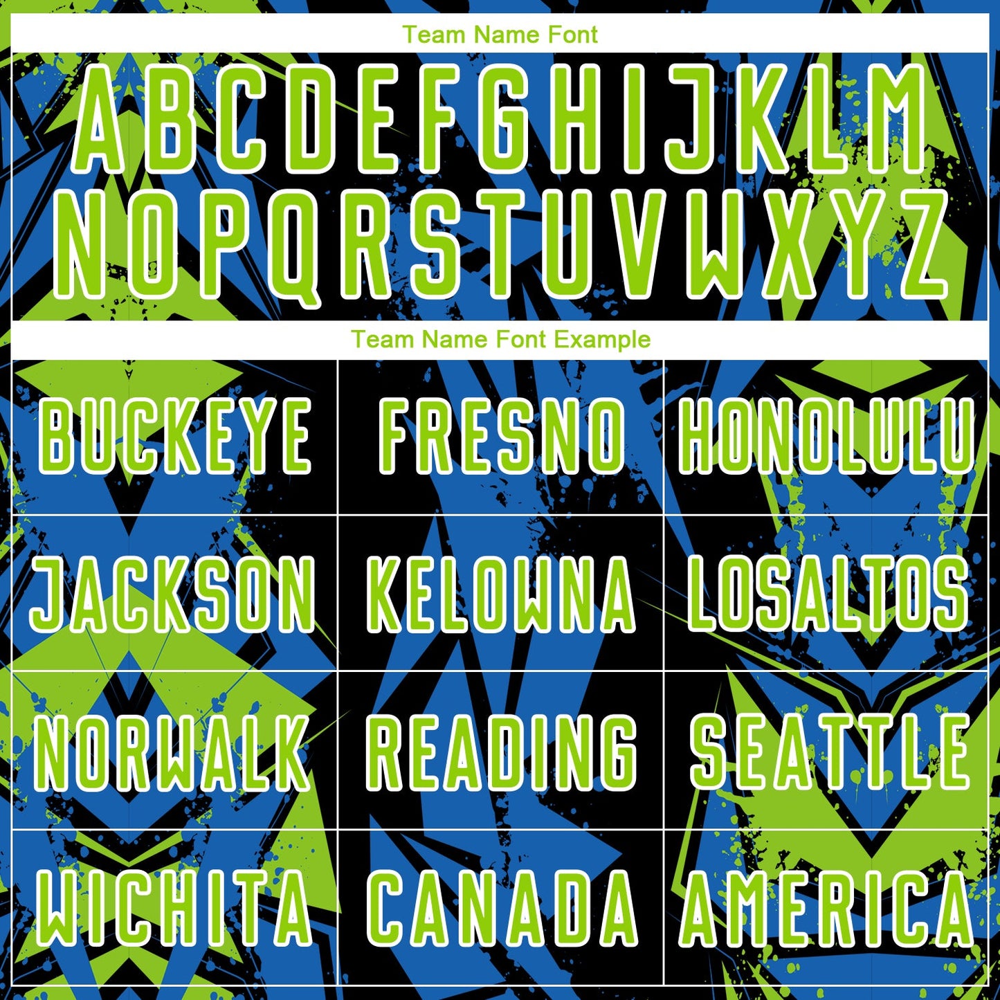 Custom Black Neon Green Blue-White Geometric Shard Grunge Splash Sublimation Soccer Uniform Jersey view 5