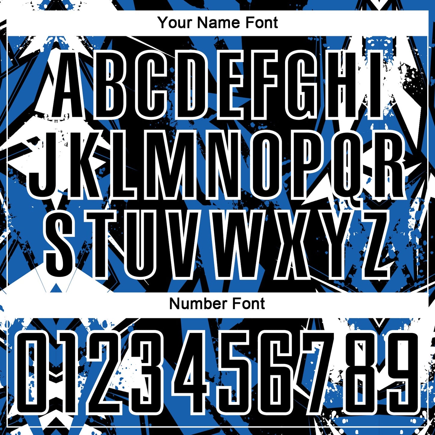 Custom Black Blue-White Geometric Shard Grunge Splash Sublimation Soccer Uniform Jersey view 6