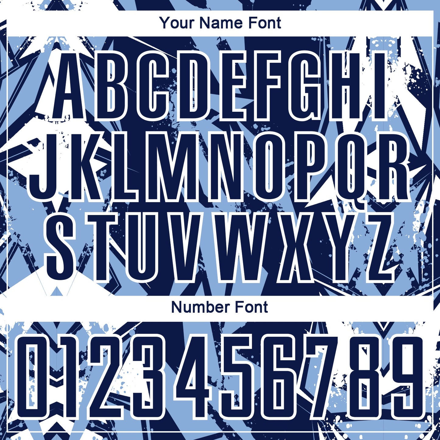 Custom Navy Light Blue-White Geometric Shard Grunge Splash Sublimation Soccer Uniform Jersey view 6