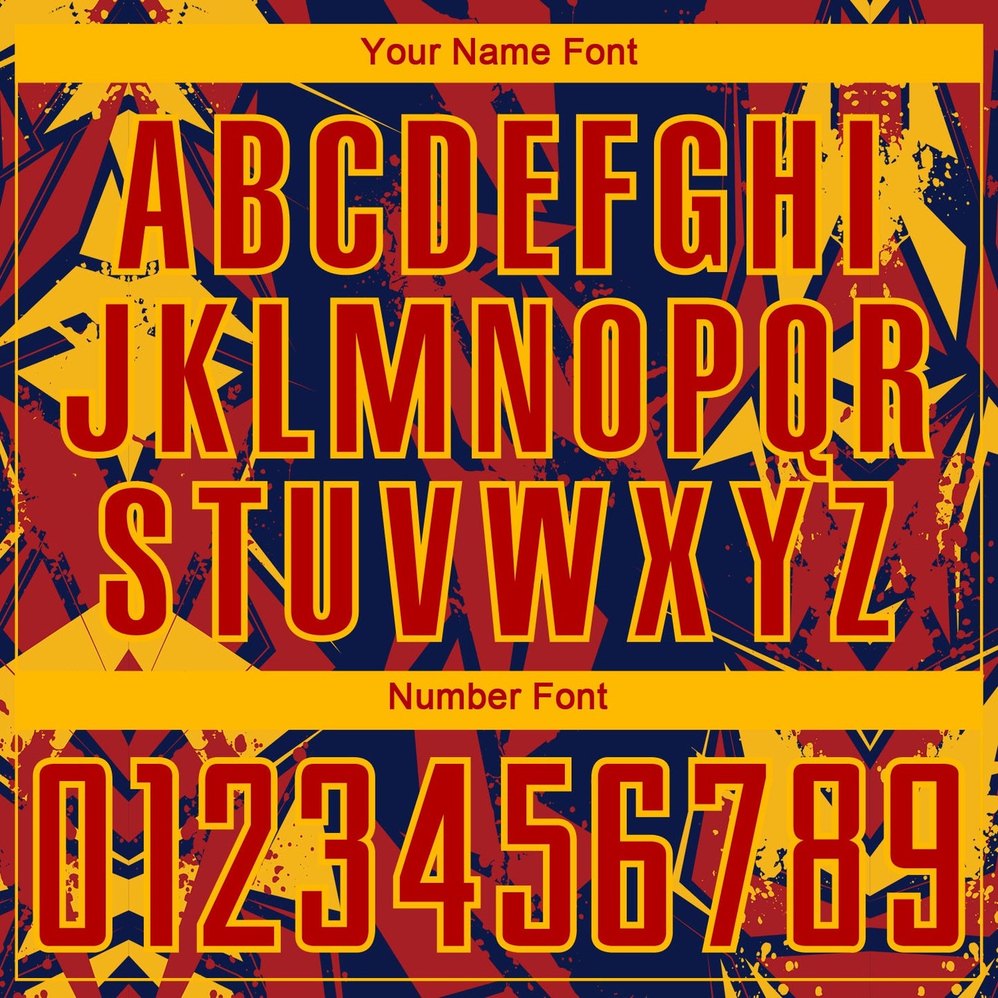 Custom Navy Red-Gold Geometric Shard Grunge Splash Sublimation Soccer Uniform Jersey view 6