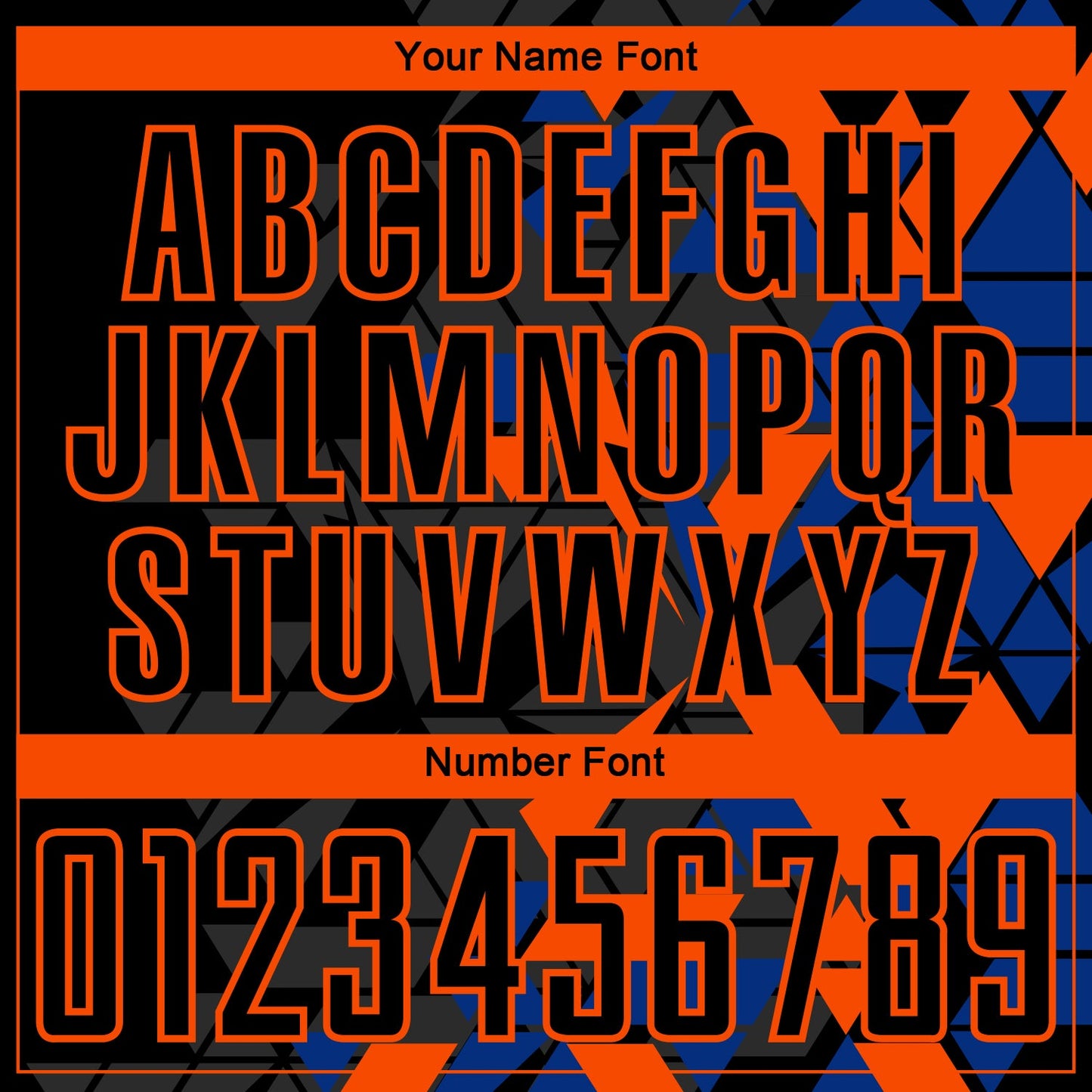 Custom Black Royal-Orange Geometric Grid Gradient Sublimation Soccer Uniform Jersey view 6