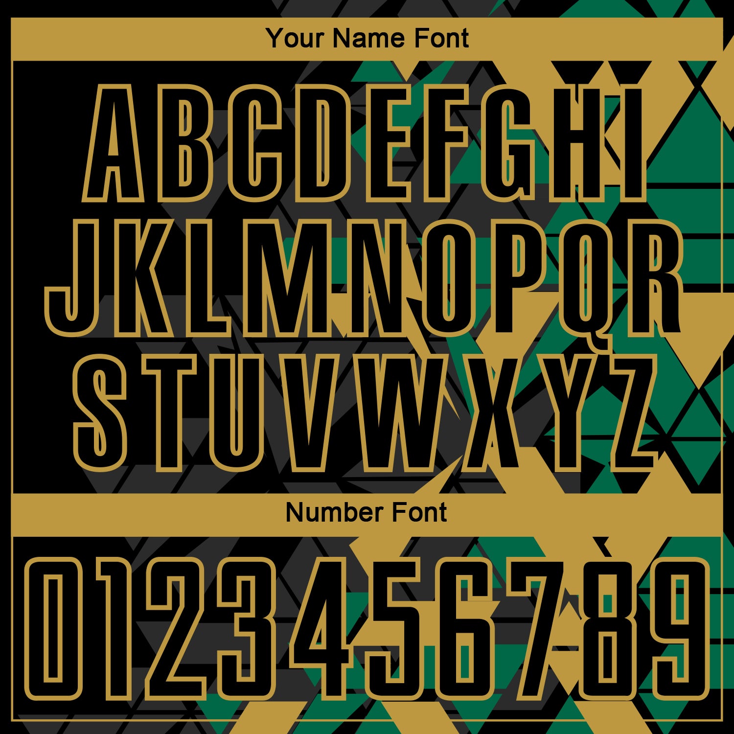 Custom Black Kelly Green-Old Gold Geometric Grid Gradient Sublimation Soccer Uniform Jersey view 6