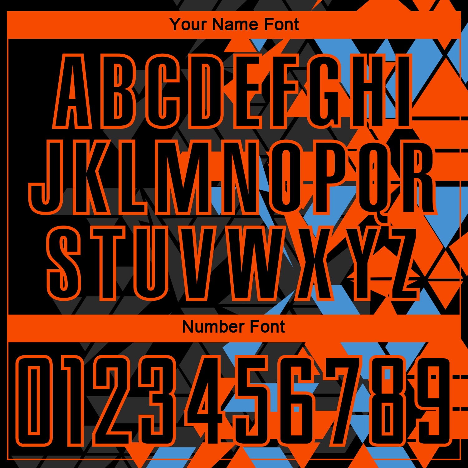 Custom Black Orange-Powder Blue Geometric Grid Gradient Sublimation Soccer Uniform Jersey view 6